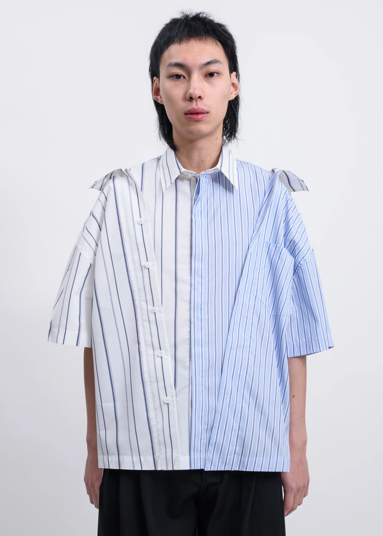 2-In-1 Draped Stripe Shirt