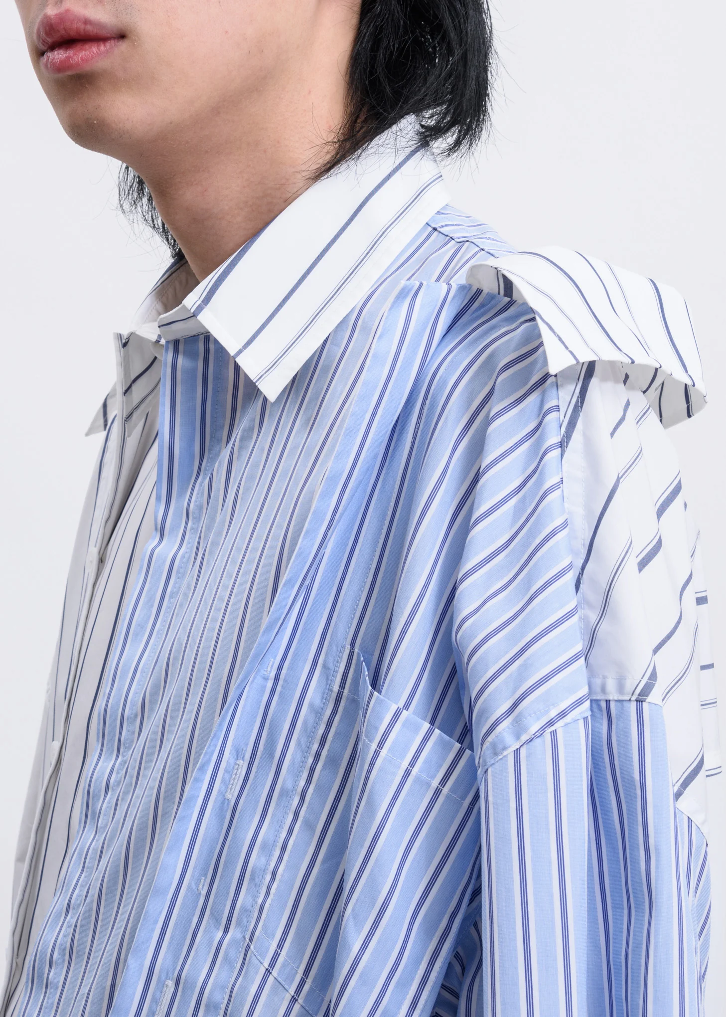 2-In-1 Draped Stripe Shirt - Image 3