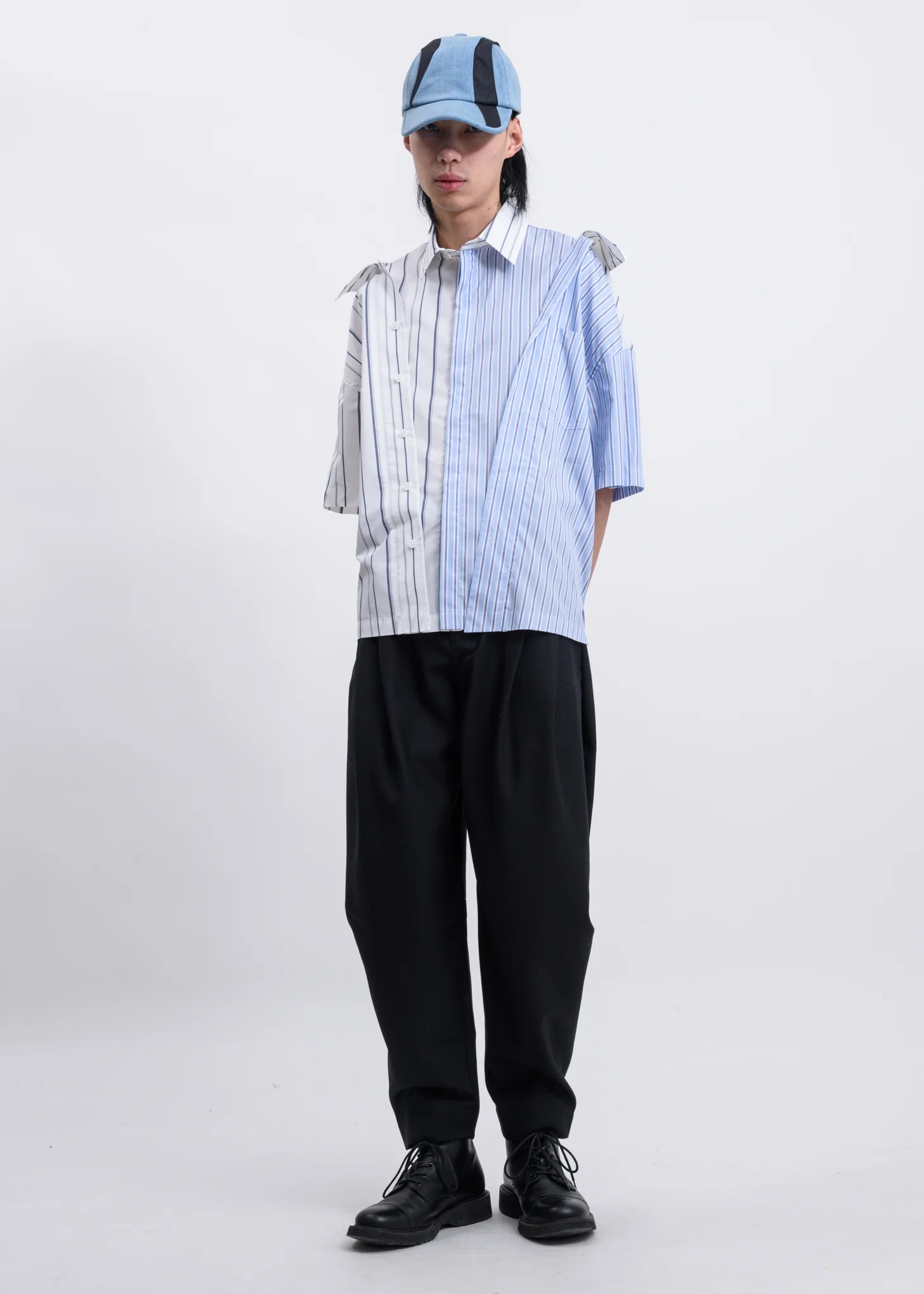 2-In-1 Draped Stripe Shirt - Image 6