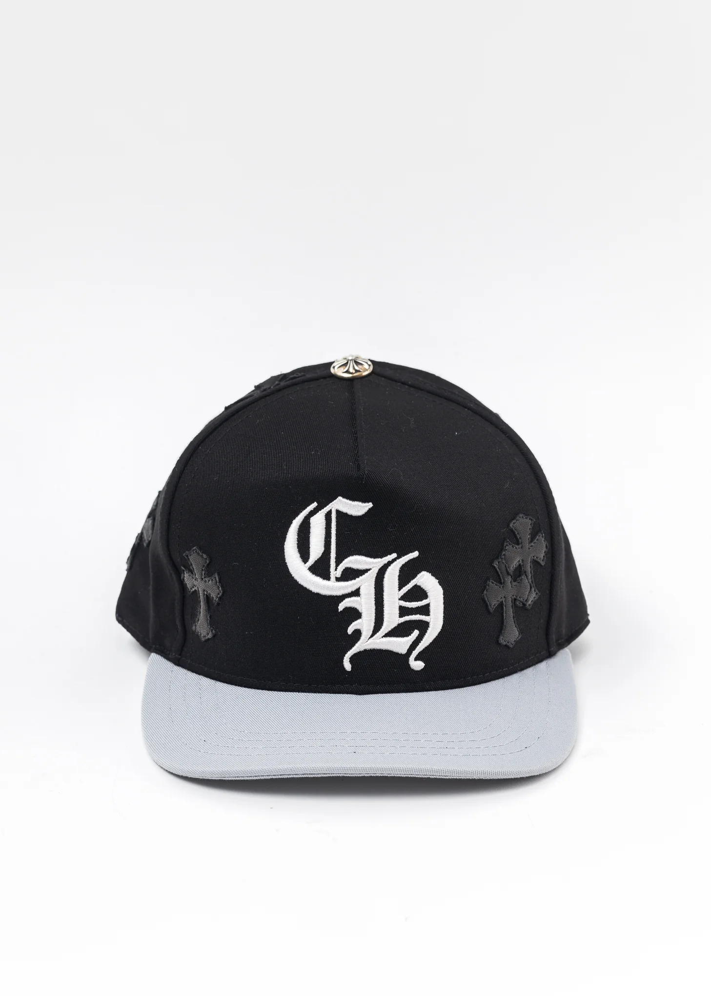 5 Panel Black/Grey With Black Patches Cap
