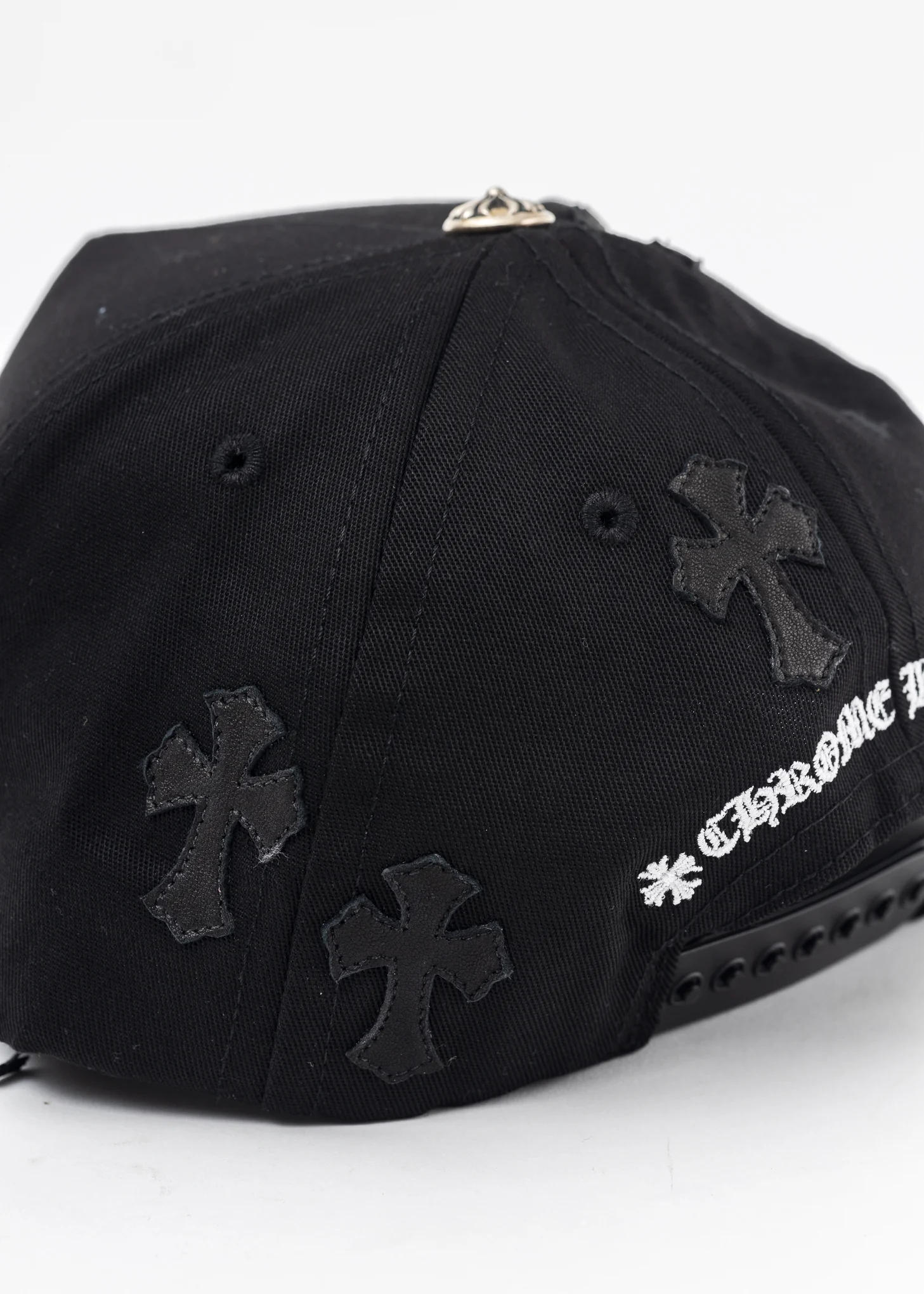 5 Panel Black/Grey With Black Patches Cap - Image 6