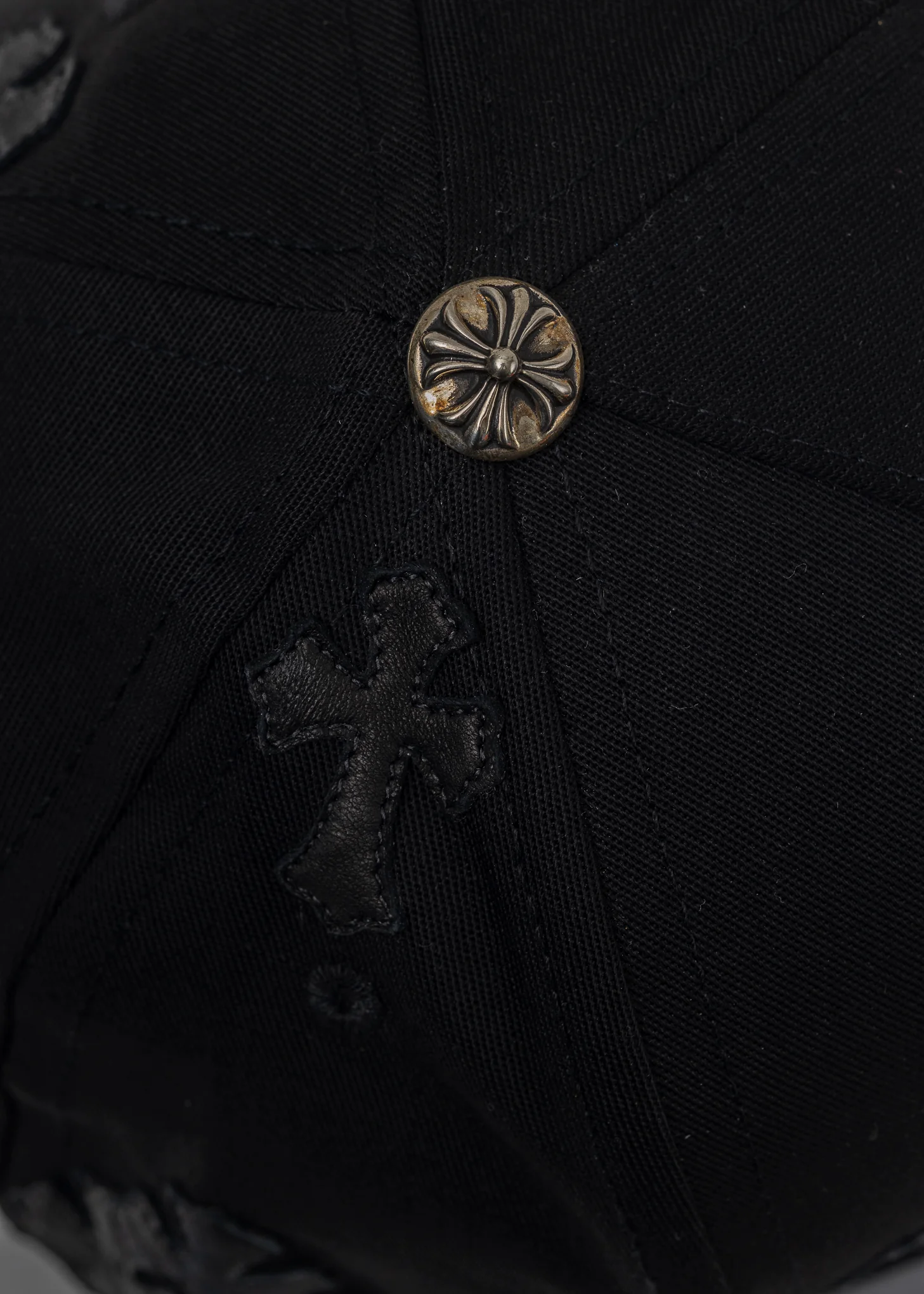 5 Panel Black/Grey With Black Patches Cap - Image 8