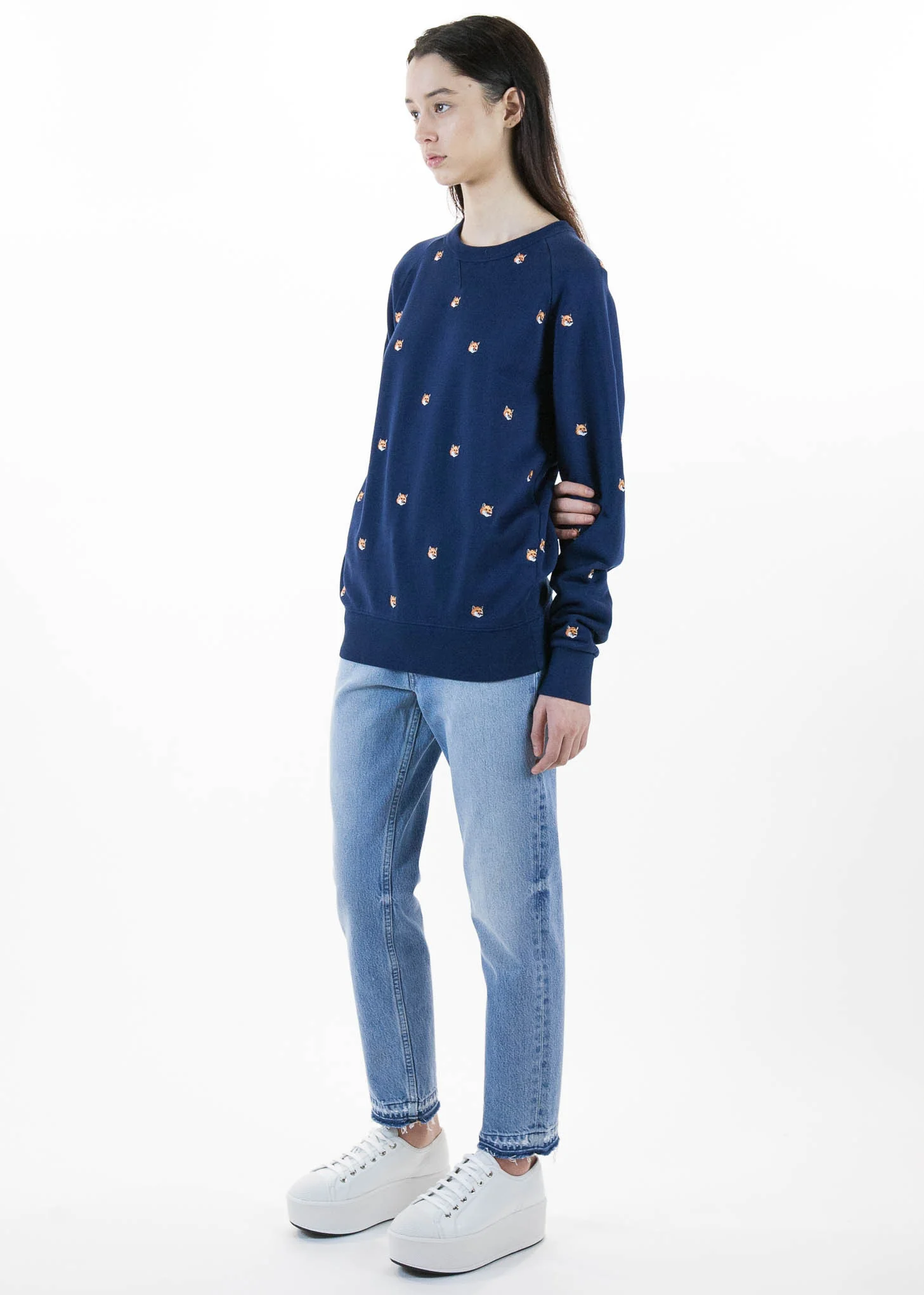 All Over Fox Head Embroidery Sweatshirt - Image 5