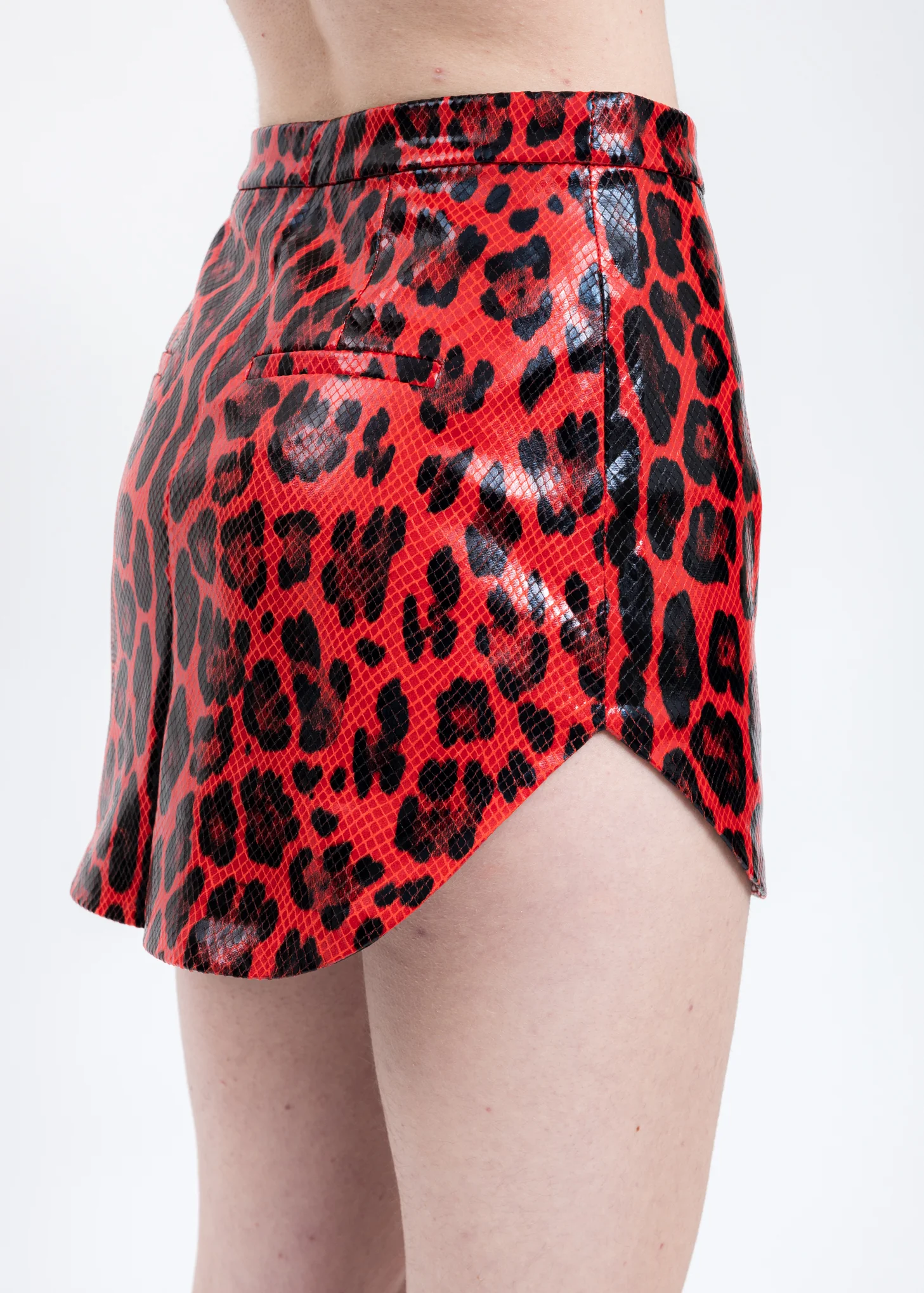 Red Faux Snake Skin Skirt - Image 4