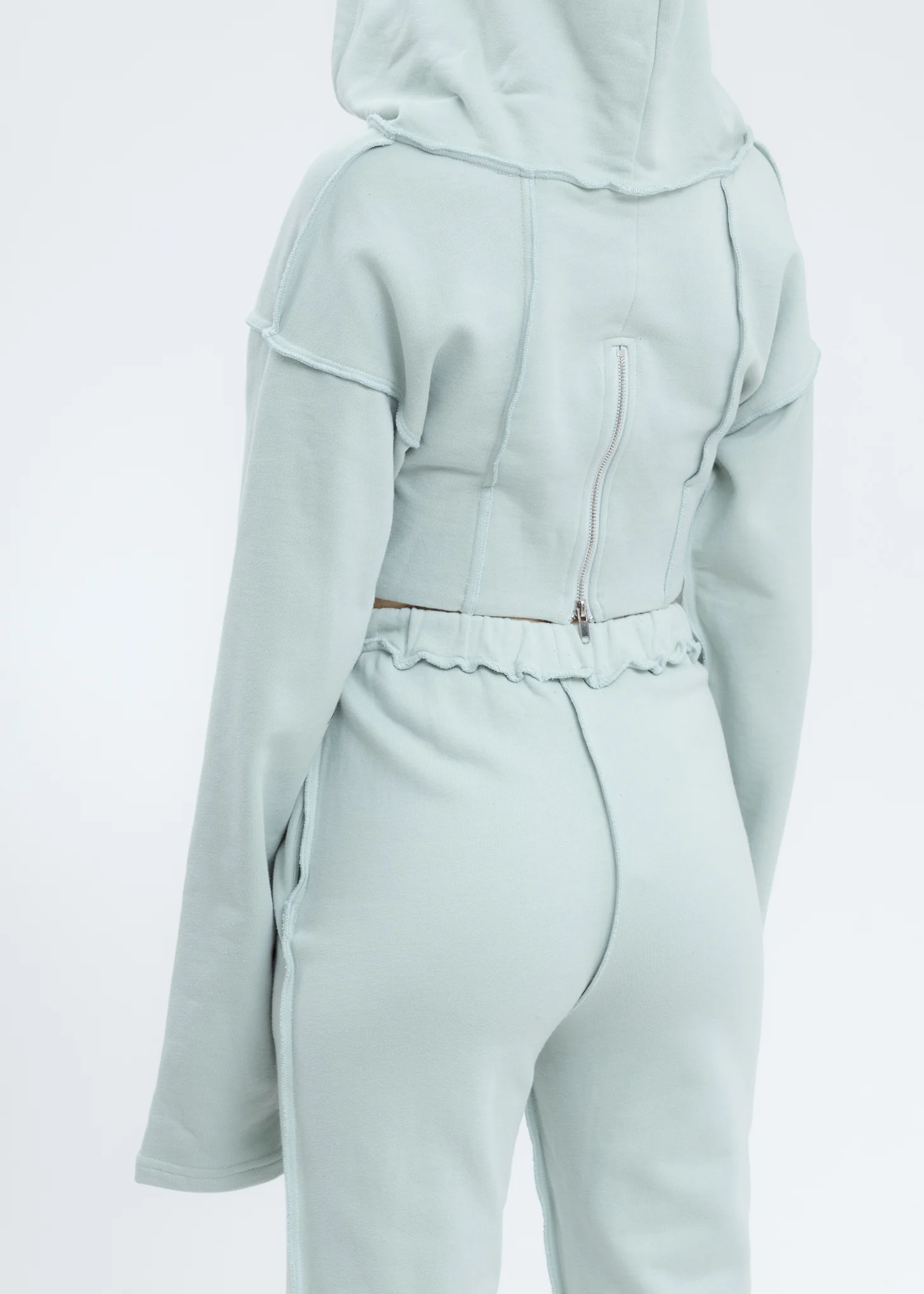 Aqua Fleece Corset Hoodie - Image 2