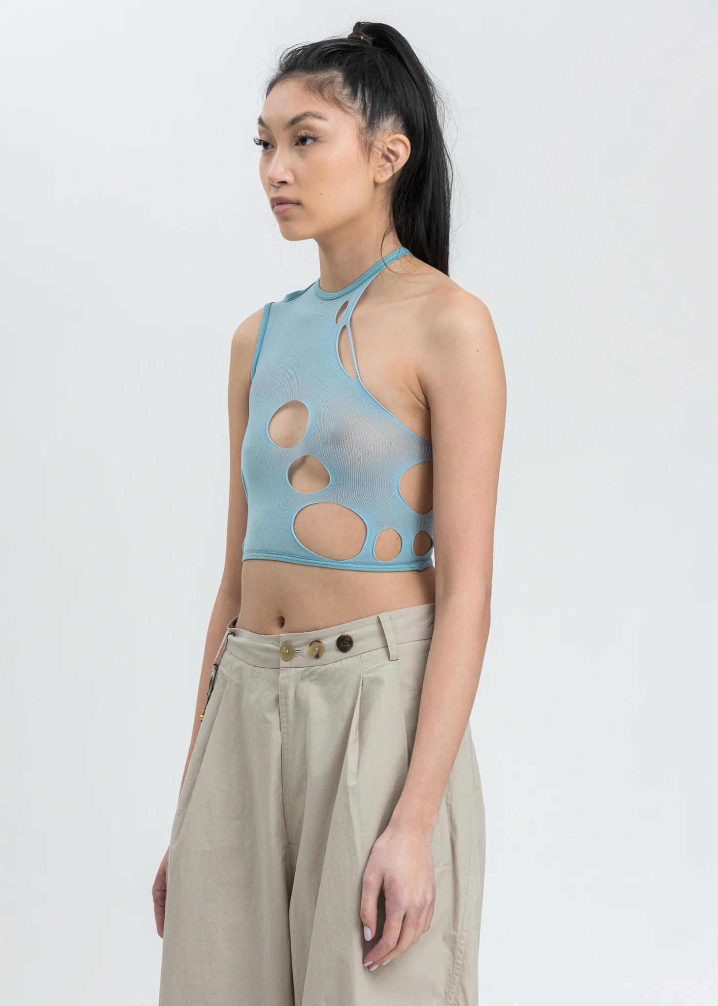 Aqua Cutout Top - Image 4