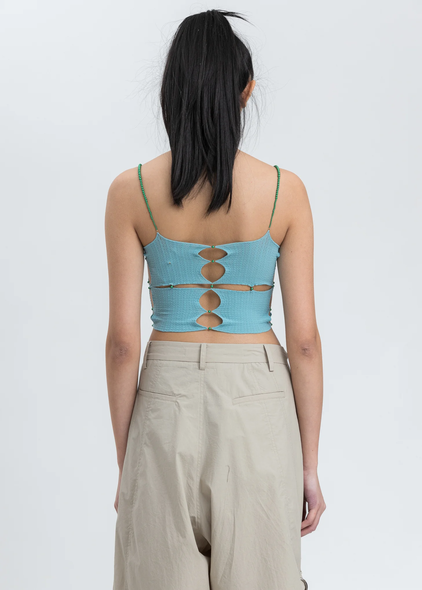 Aqua Tank Top w Center Cutout - Image 2