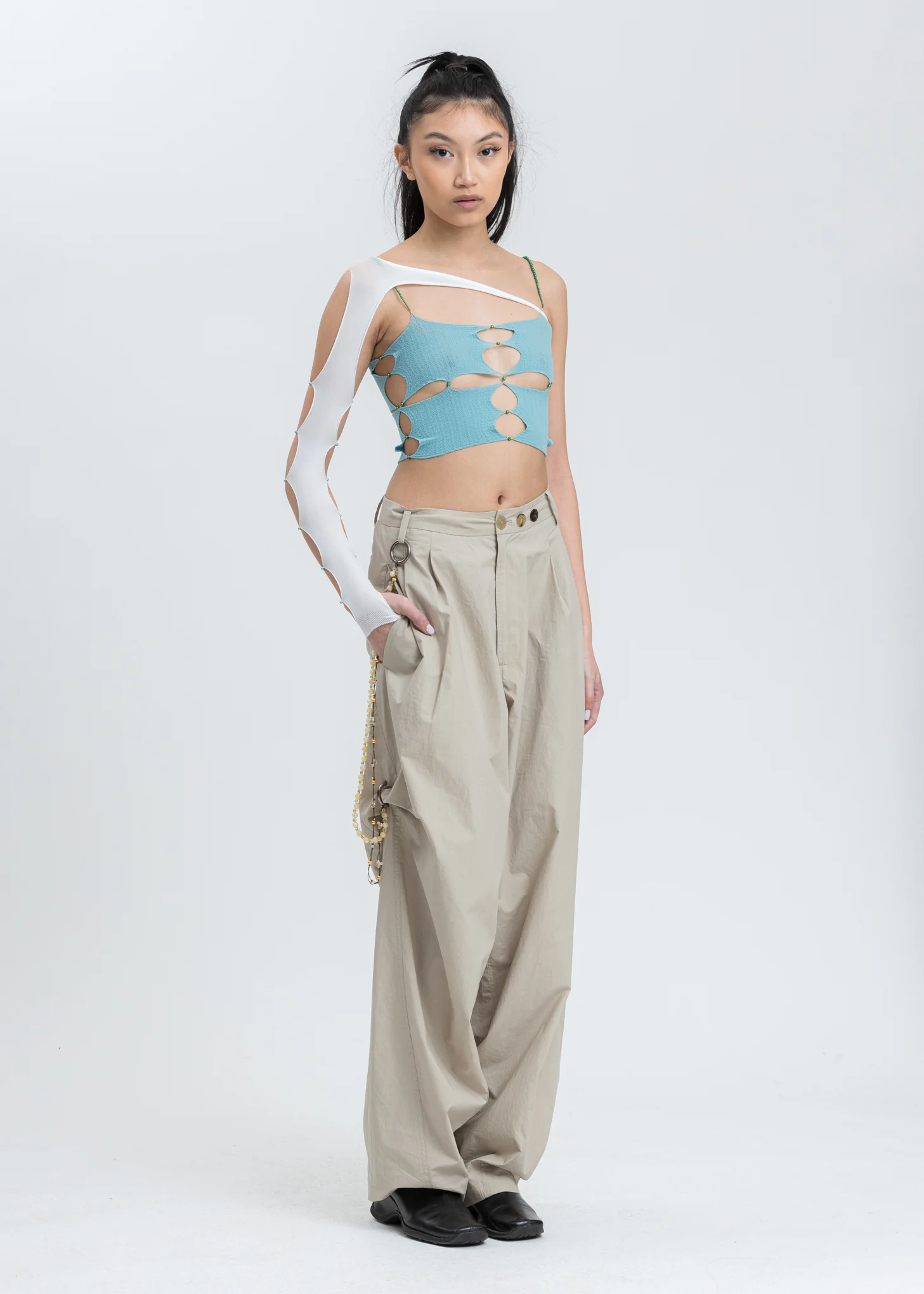 Aqua Tank Top w Center Cutout - Image 6