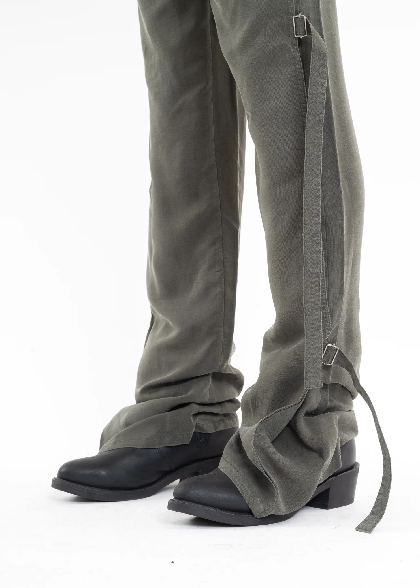 ARMY GREEN POP UP RAVER PANTS - Image 3