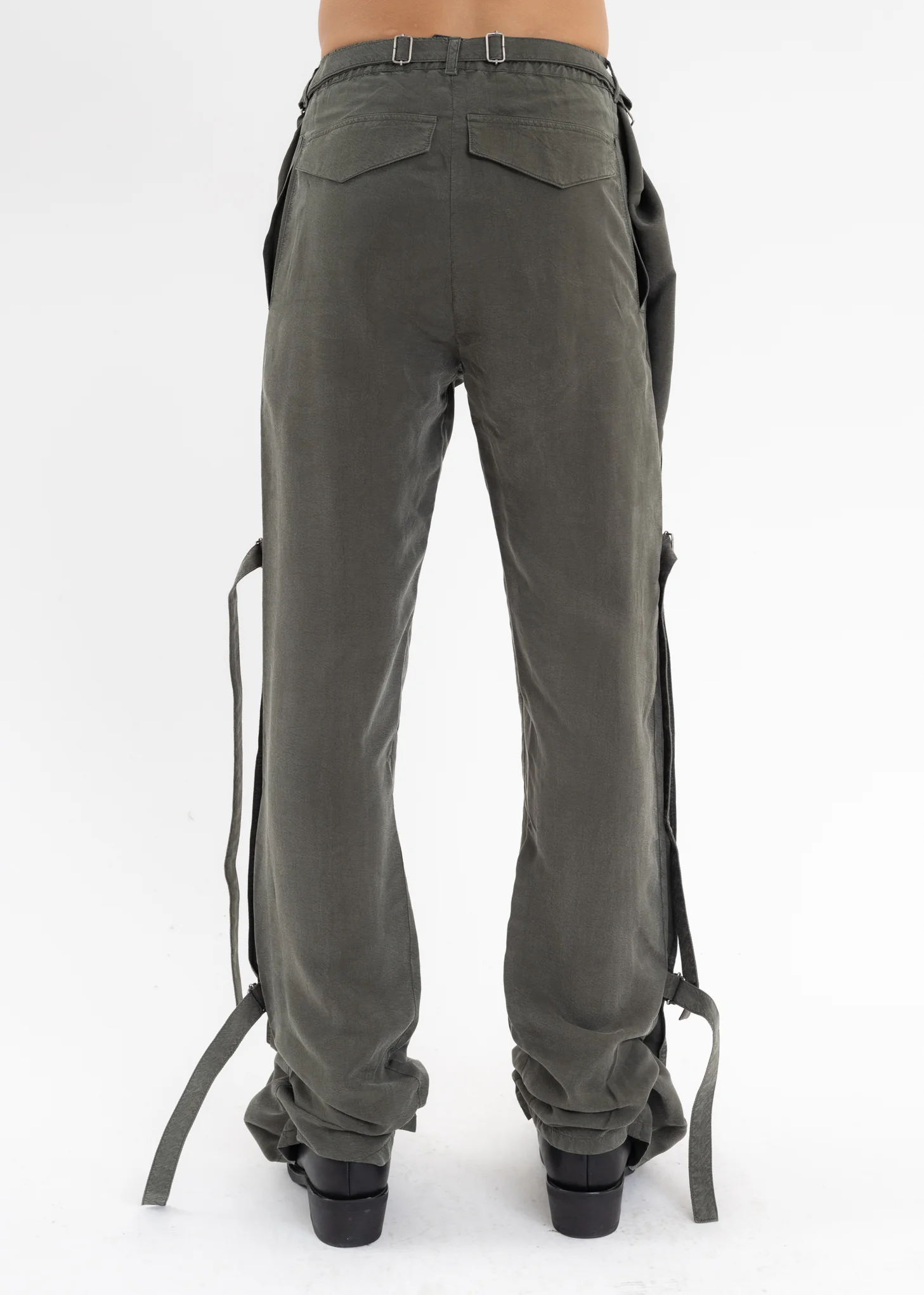 ARMY GREEN POP UP RAVER PANTS - Image 4