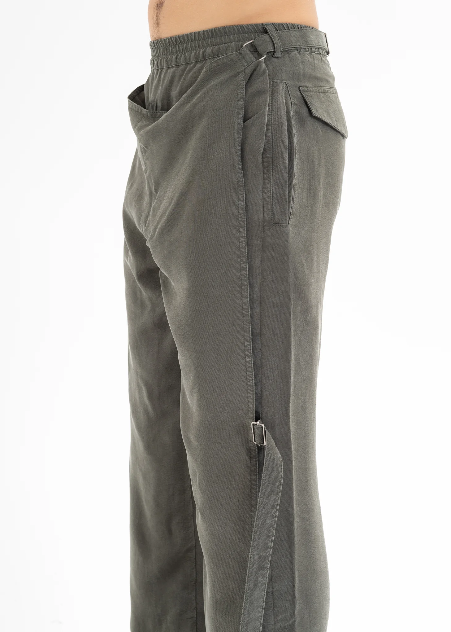 ARMY GREEN POP UP RAVER PANTS - Image 5