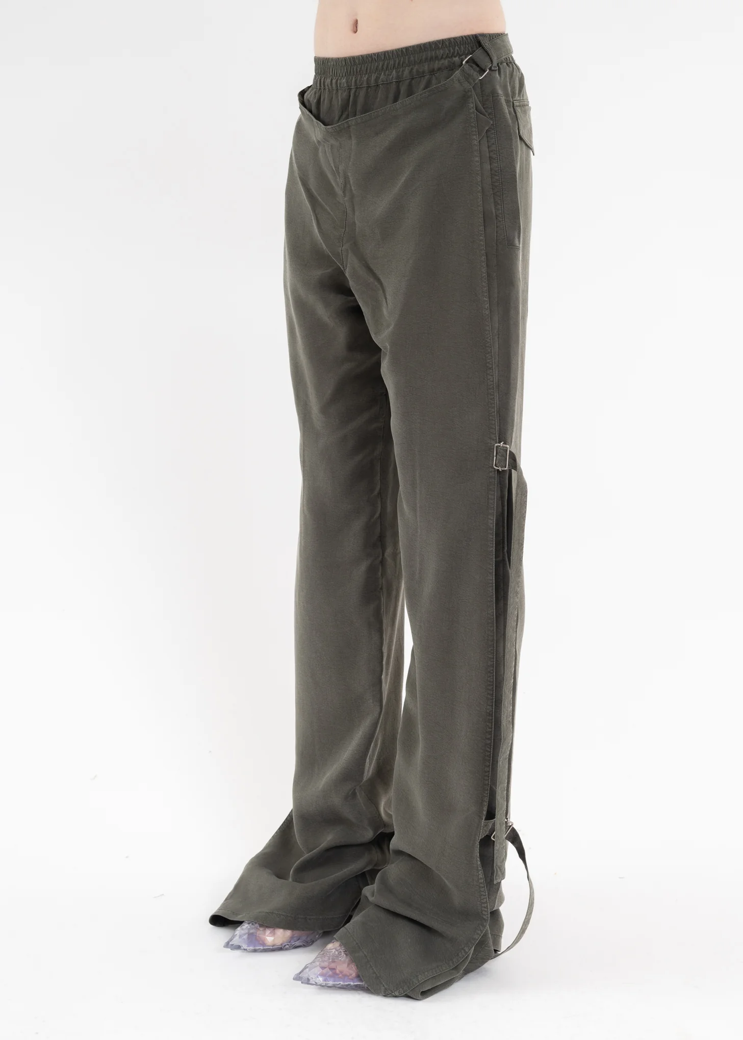 ARMY GREEN POP UP RAVER PANTS