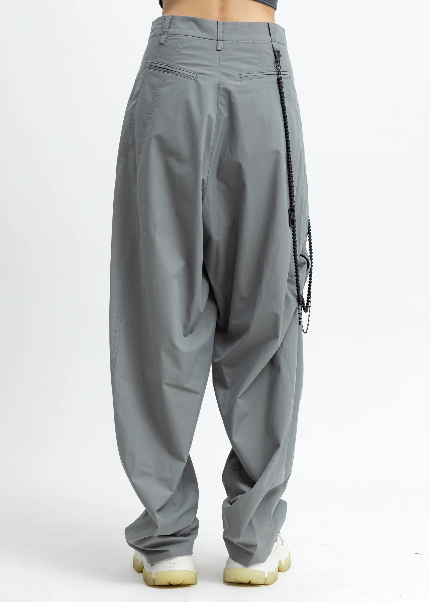 Ash Green Chained Wide Pants - Image 3