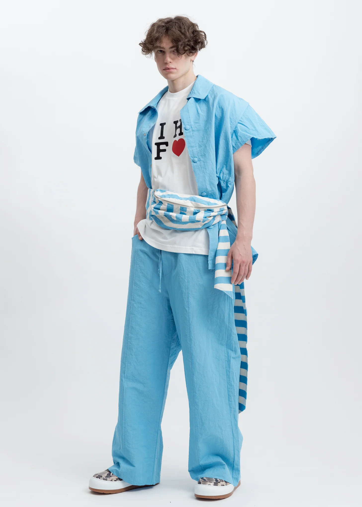 Azure Raw Cuts Elastic Shirts - Image 6