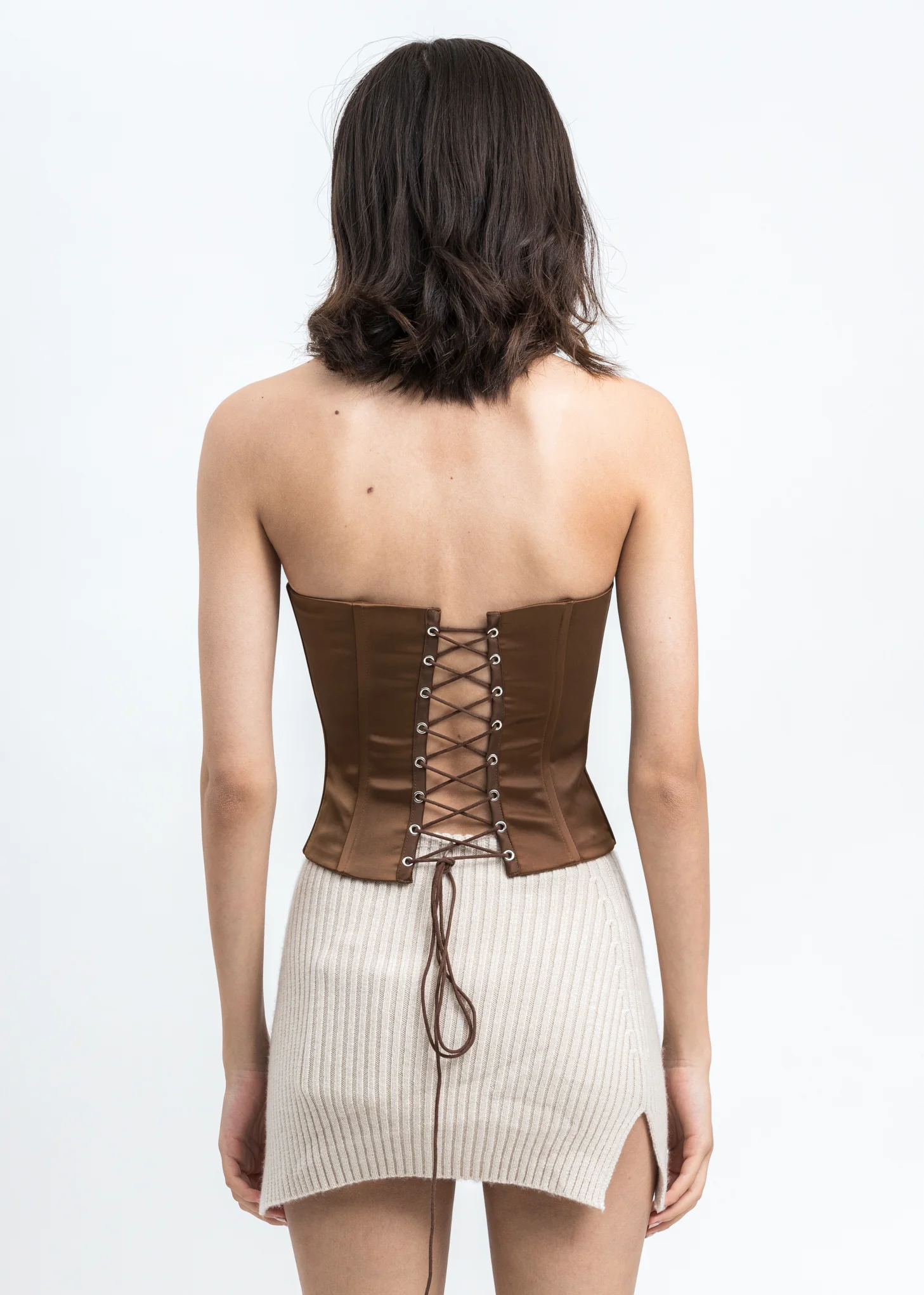 Brown Satin Corset - Image 2
