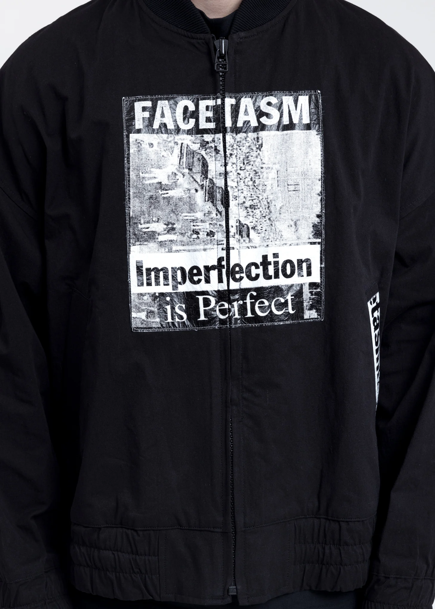 Black Bomber Jacket With Lace - Image 6