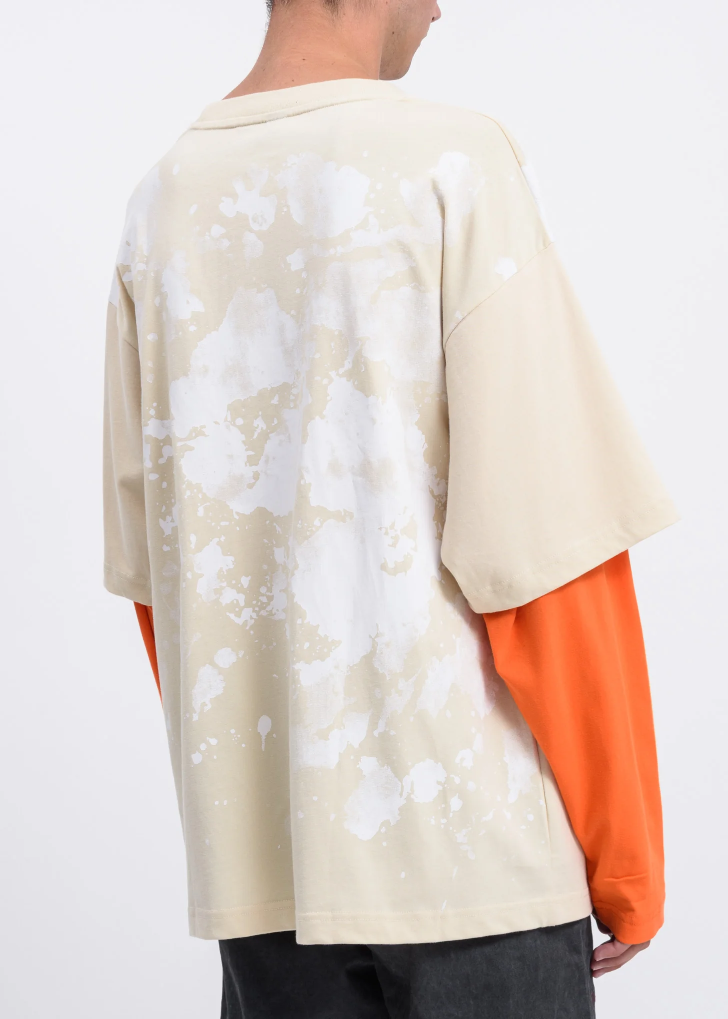 Beige and Orange Double Layer Long Sleeve - Image 2