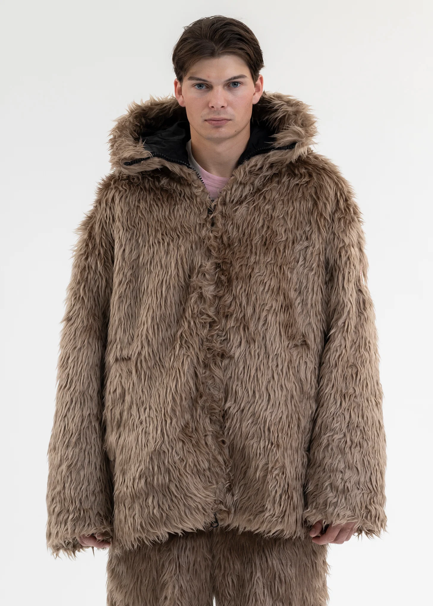 BEIGE ANIMAL TRIM FUR BLOUSON - Image 3