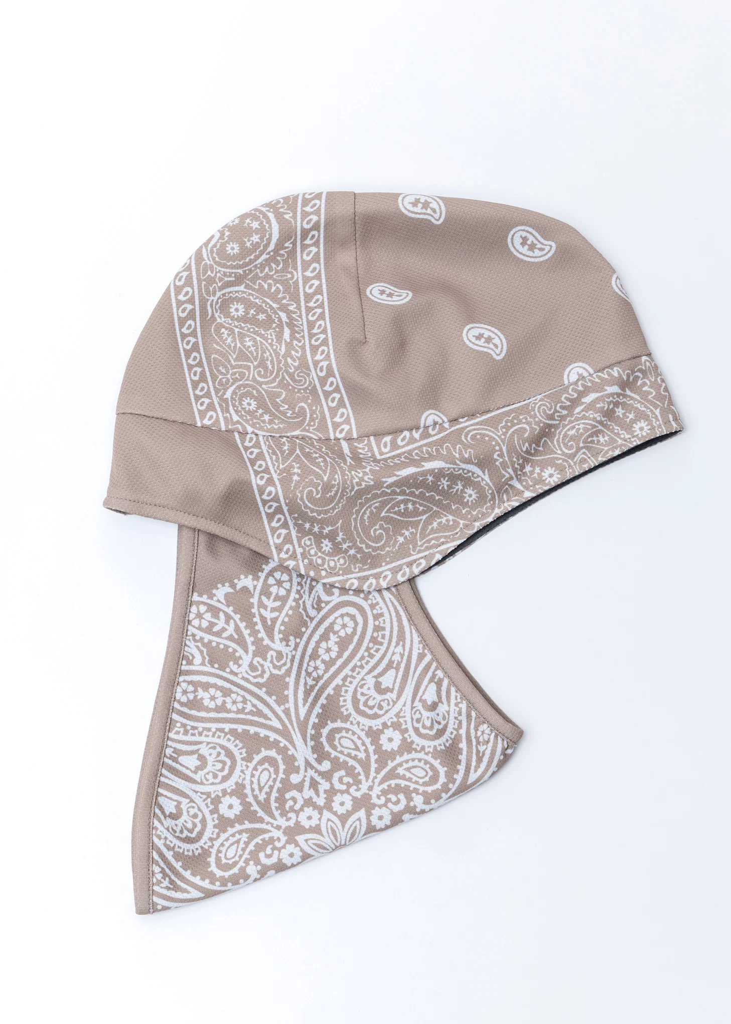 BEIGE BANDANA PRINTED HAT WITH MASK 1 - Image 6