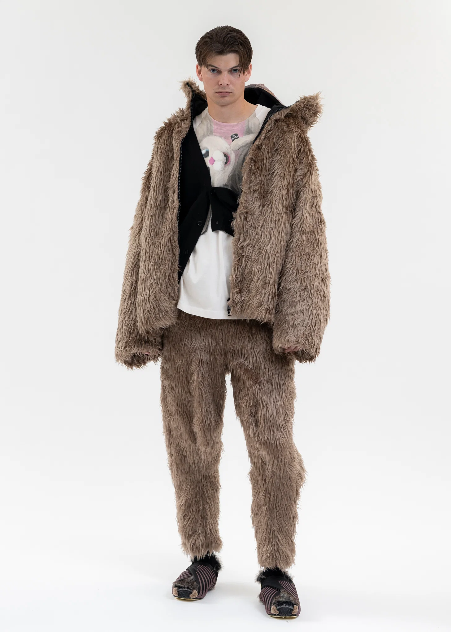 BEIGE BEASTLY LEGS FUR PANT - Image 7