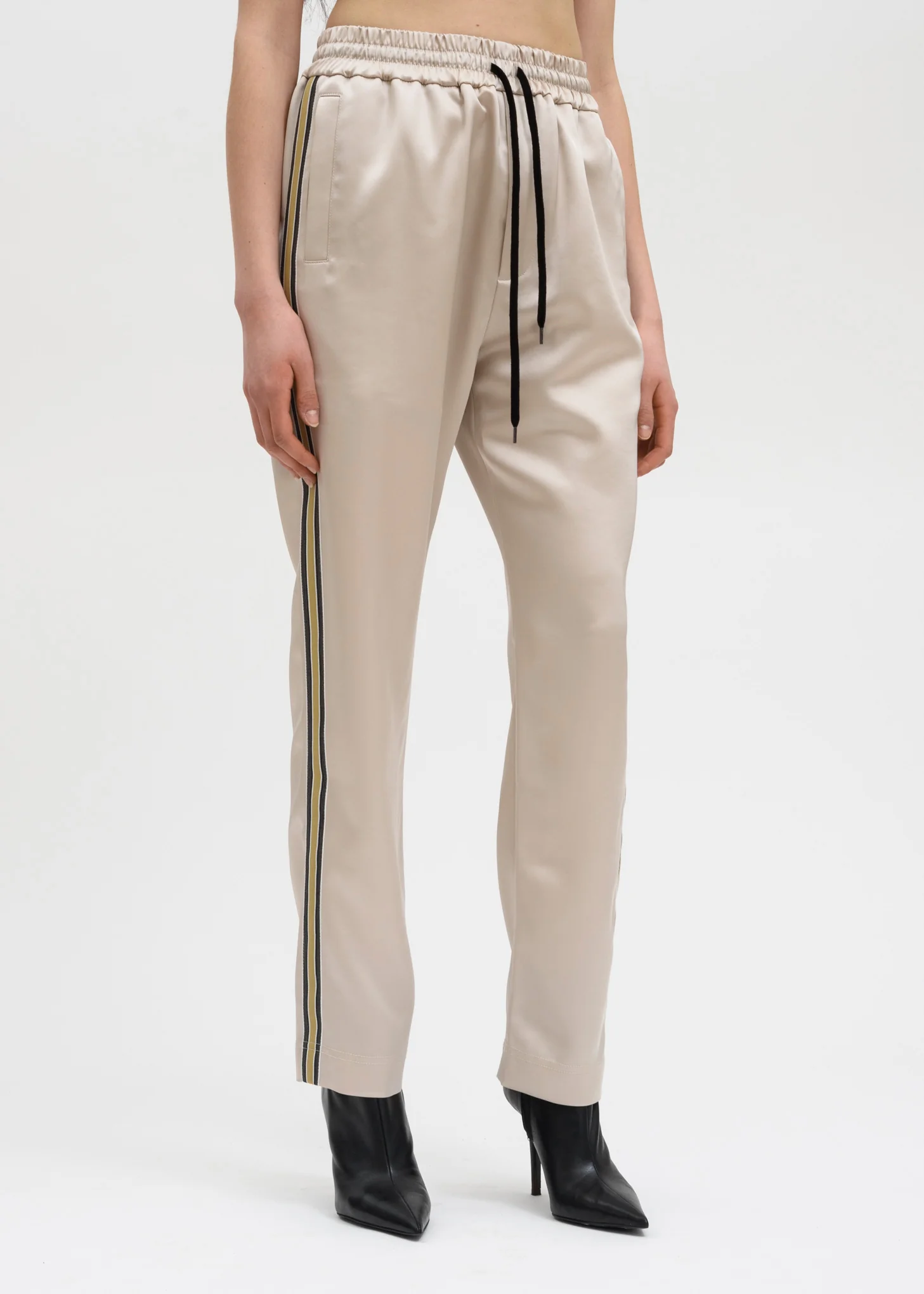 Beige Buck Japanese Satin Track Pant