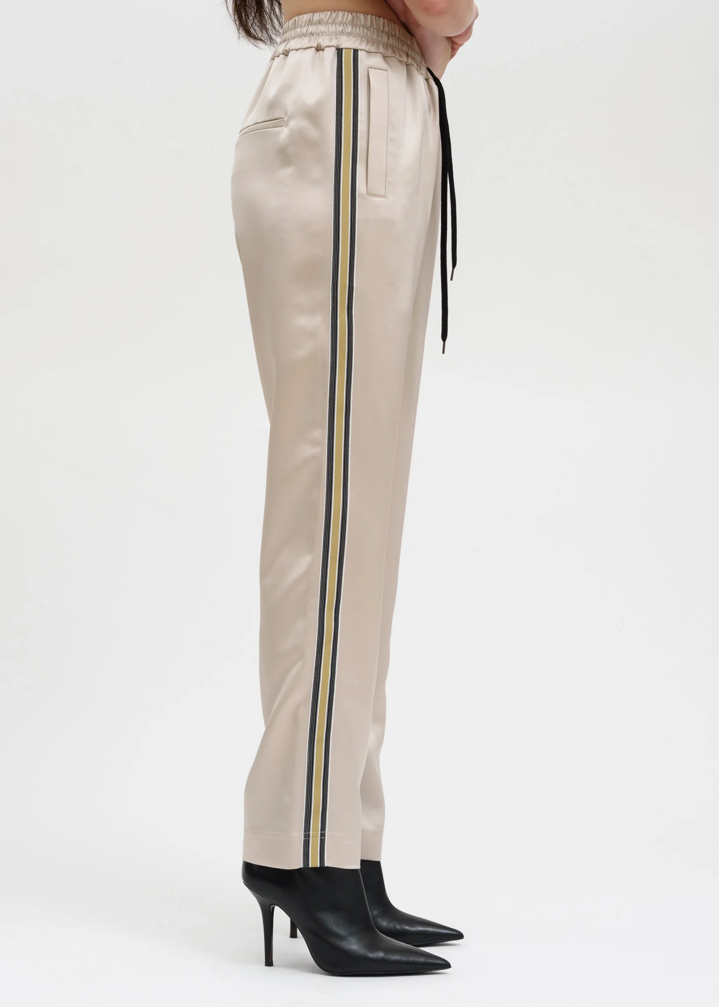 Beige Buck Japanese Satin Track Pant - Image 2