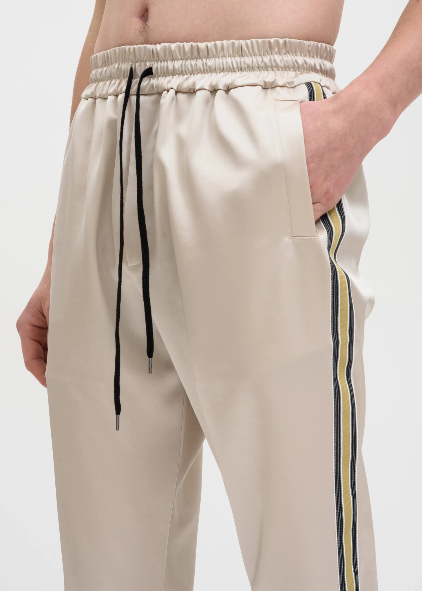 Beige Buck Japanese Satin Track Pant - Image 4