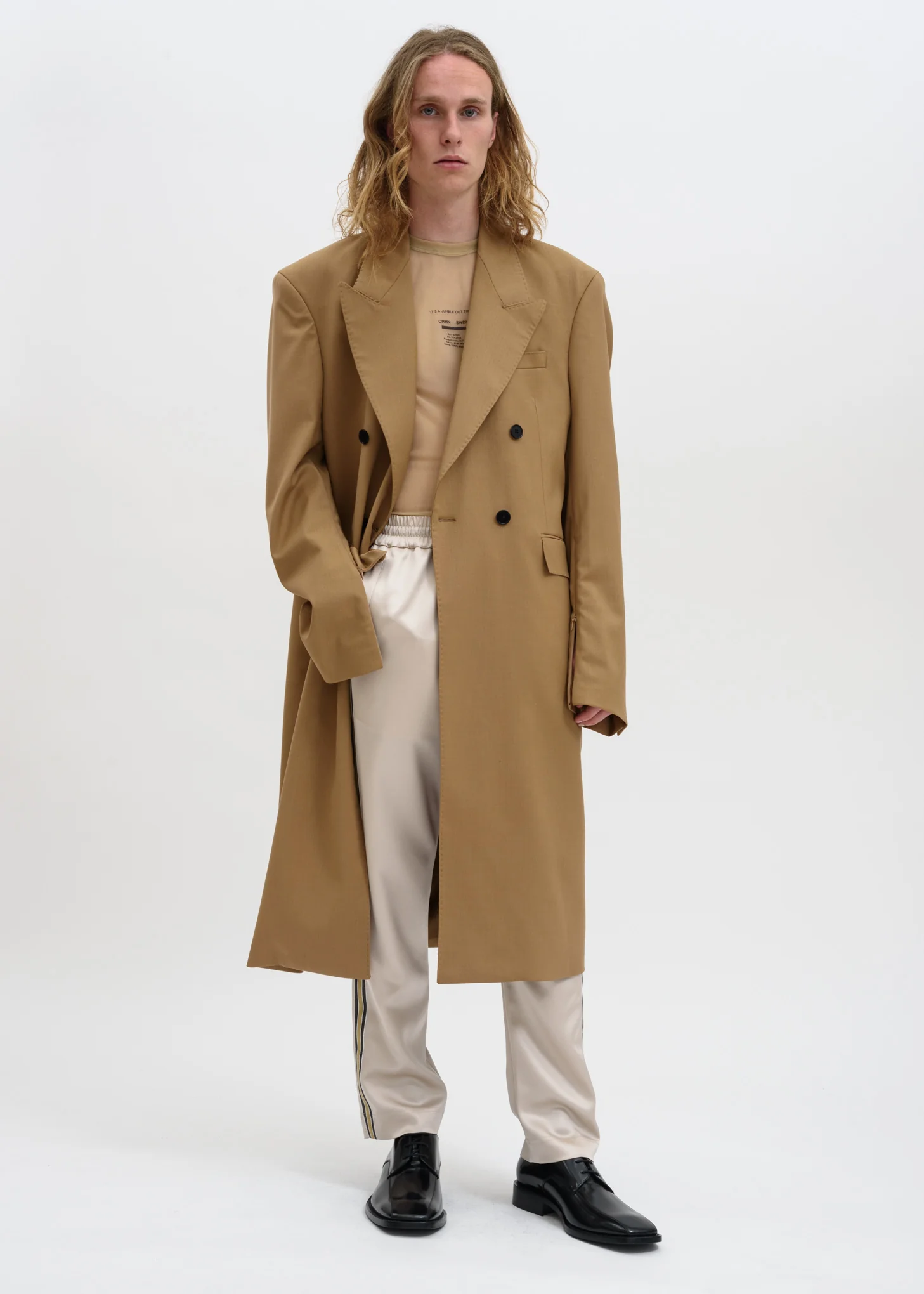 Beige Buck Japanese Satin Track Pant - Image 7
