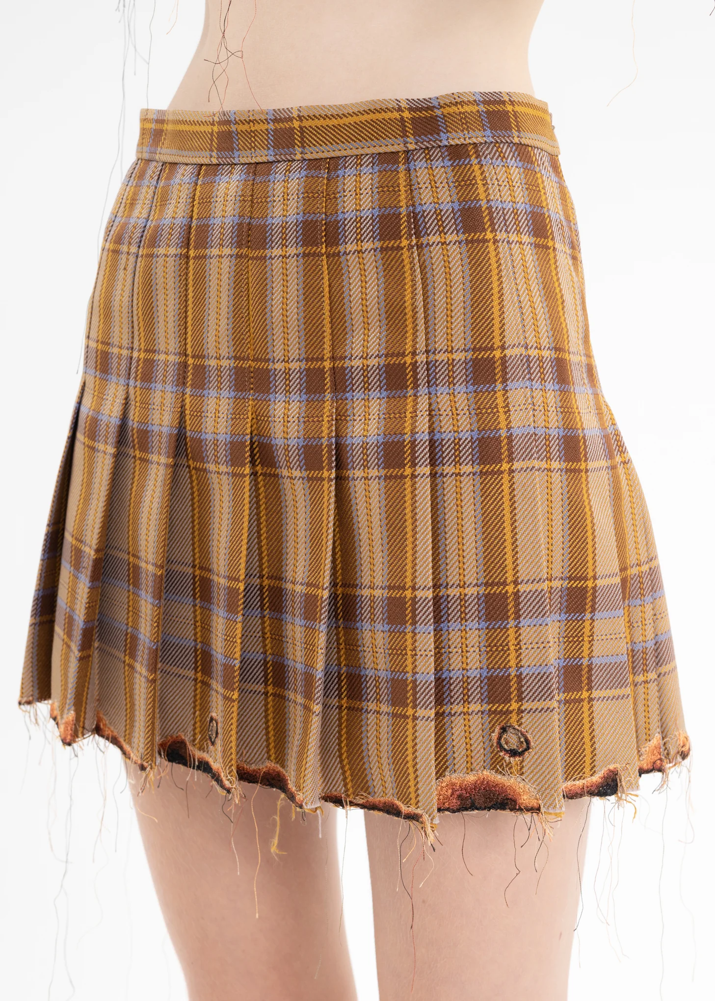Beige BURNIG EMBROIDERY PLEATS SKIRT - Image 2