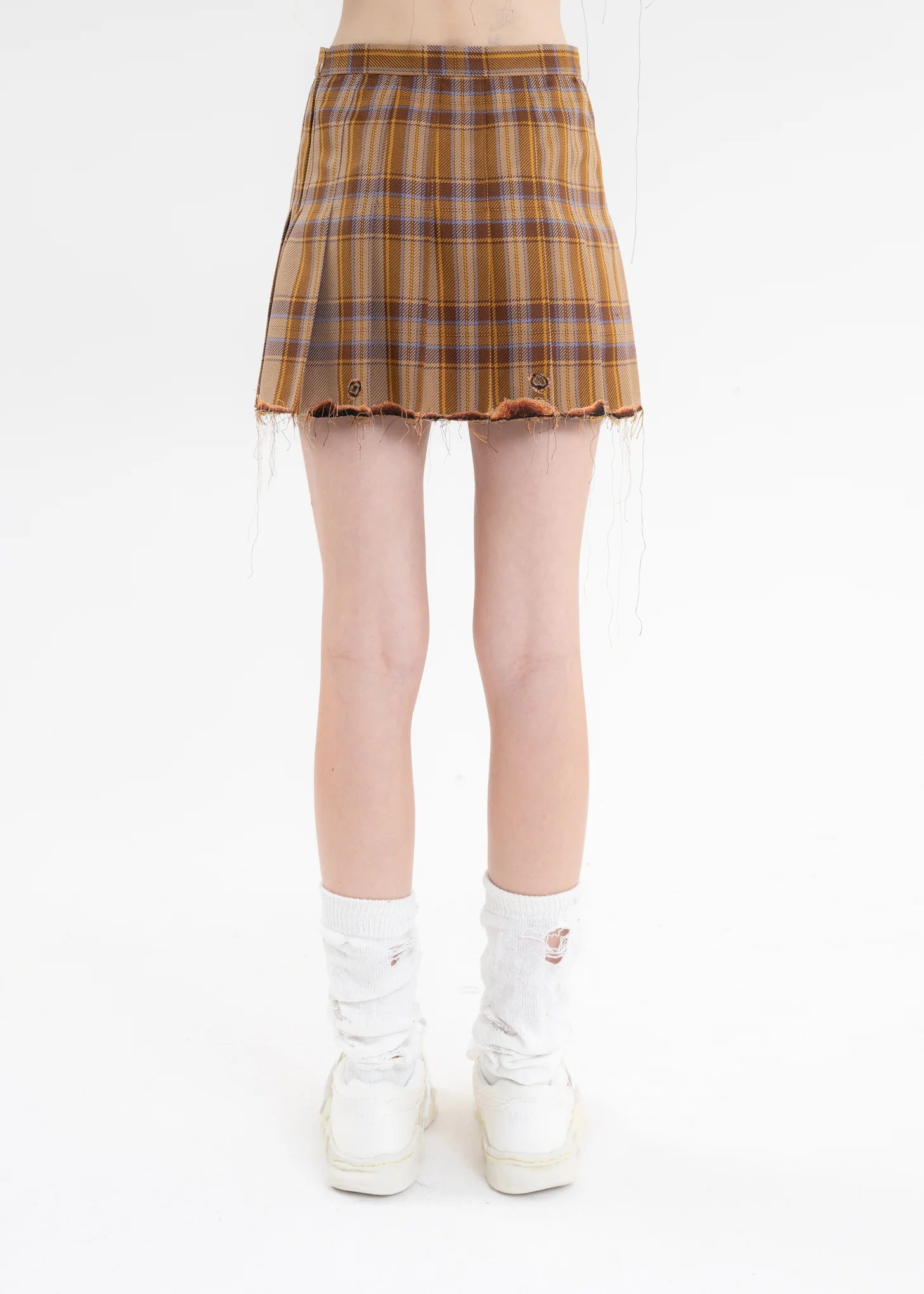 Beige BURNIG EMBROIDERY PLEATS SKIRT - Image 6