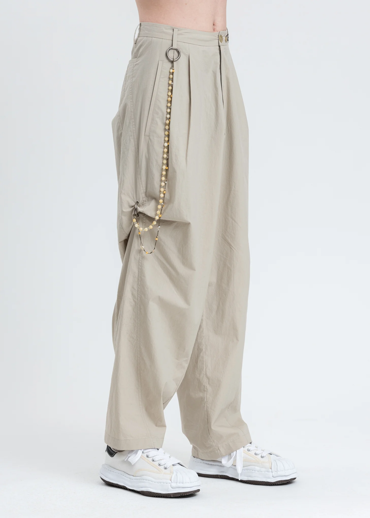 Beige Chained Wide Pants - Image 2