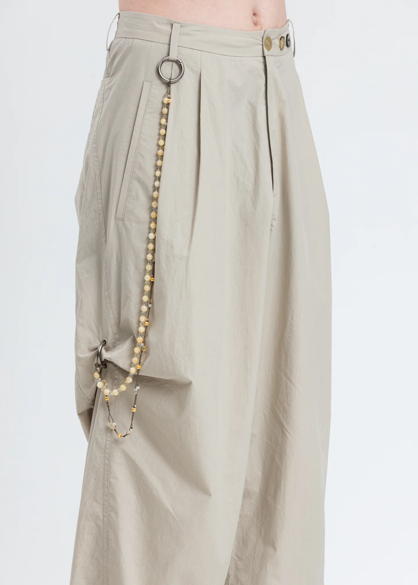 Beige Chained Wide Pants - Image 4