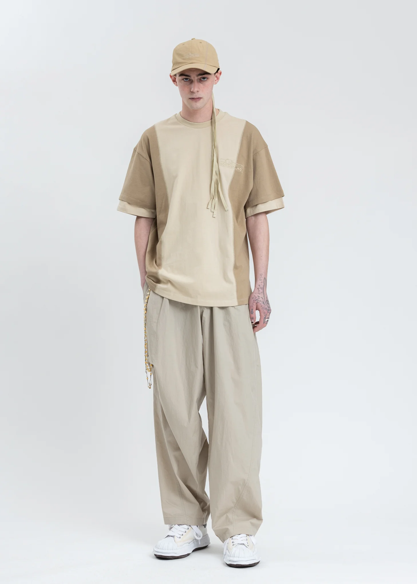 Beige Chained Wide Pants - Image 7