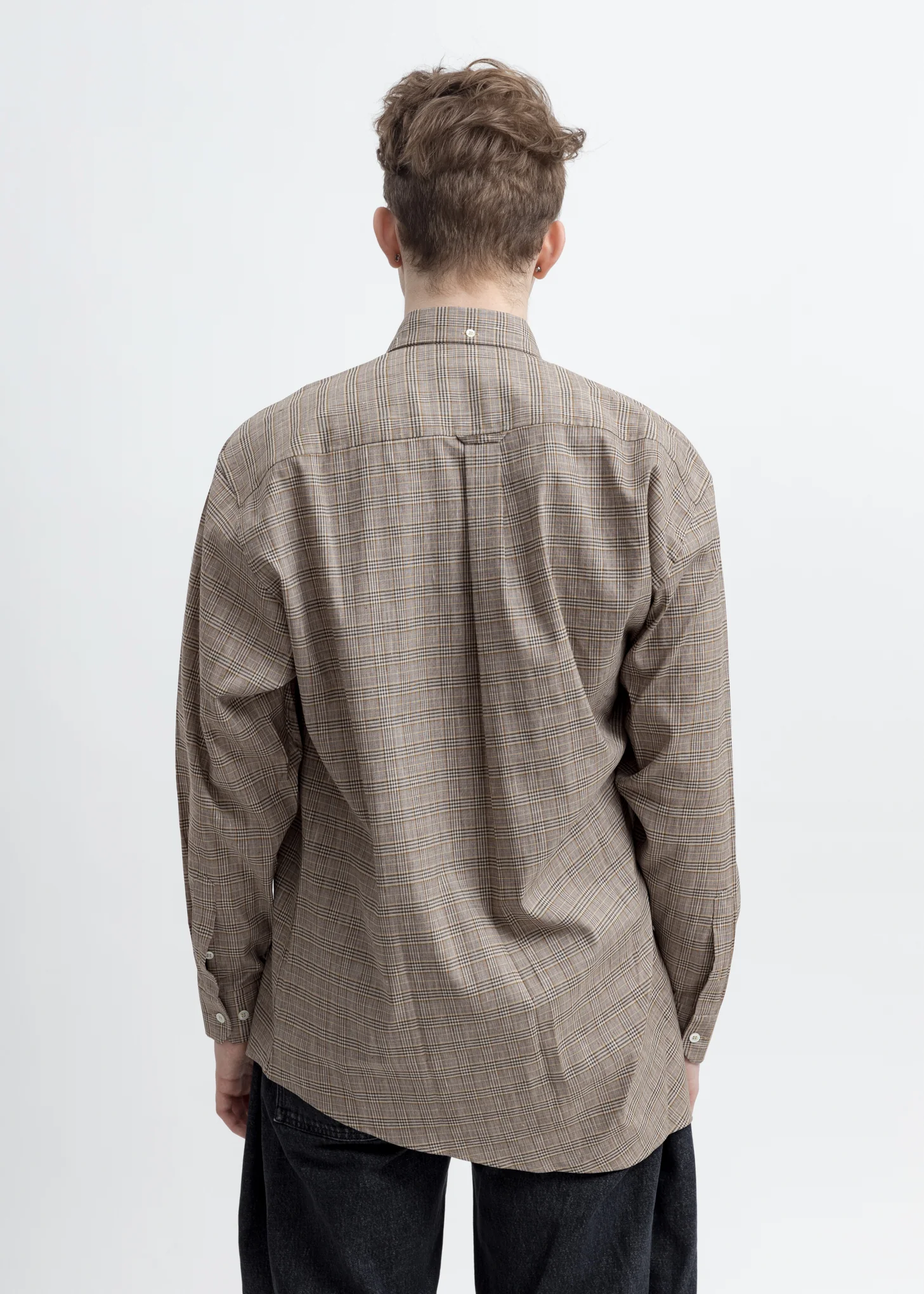 Beige Check Twisted And Fid Shirt - Image 4