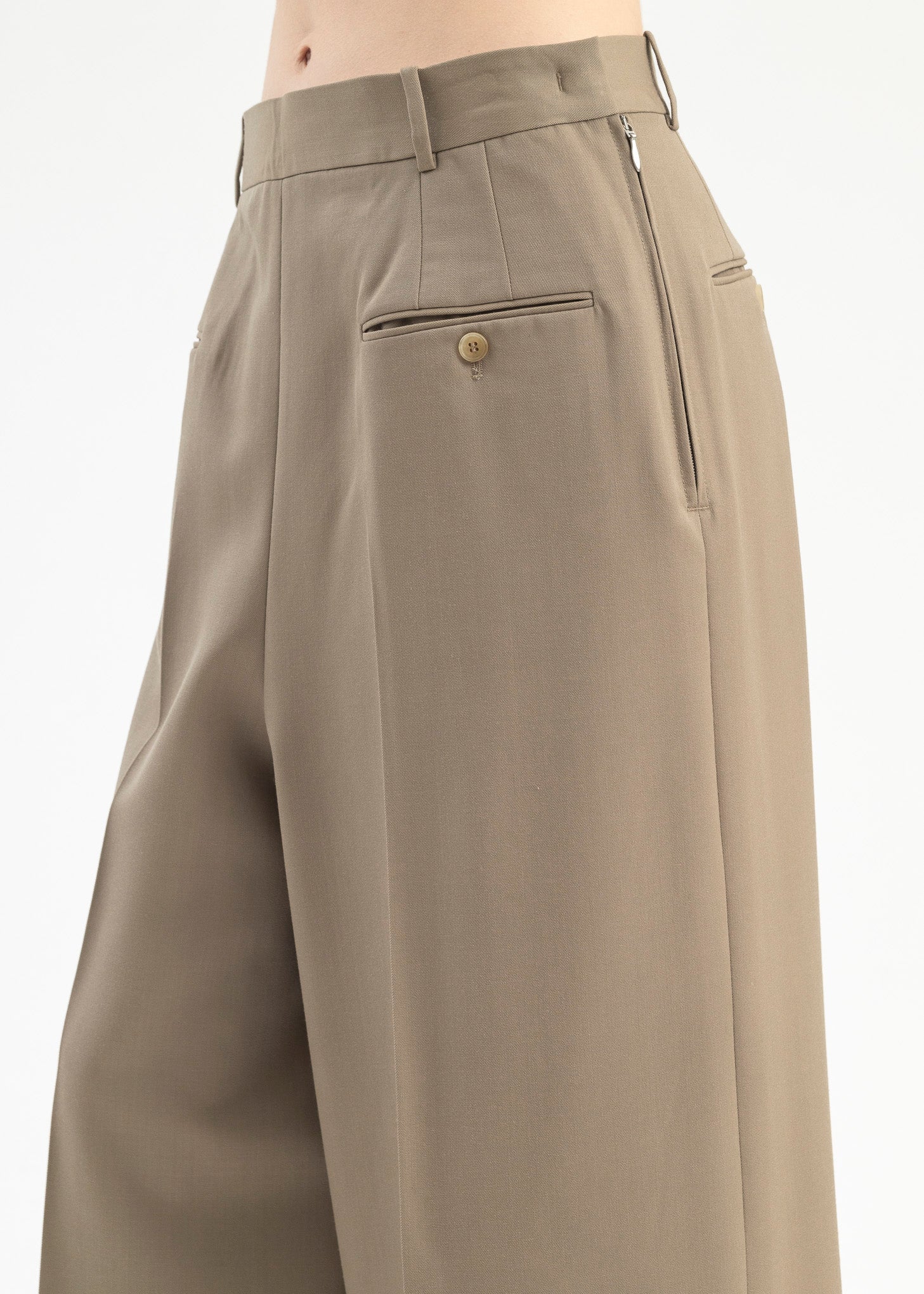 Beige Creased Trousers - Image 4