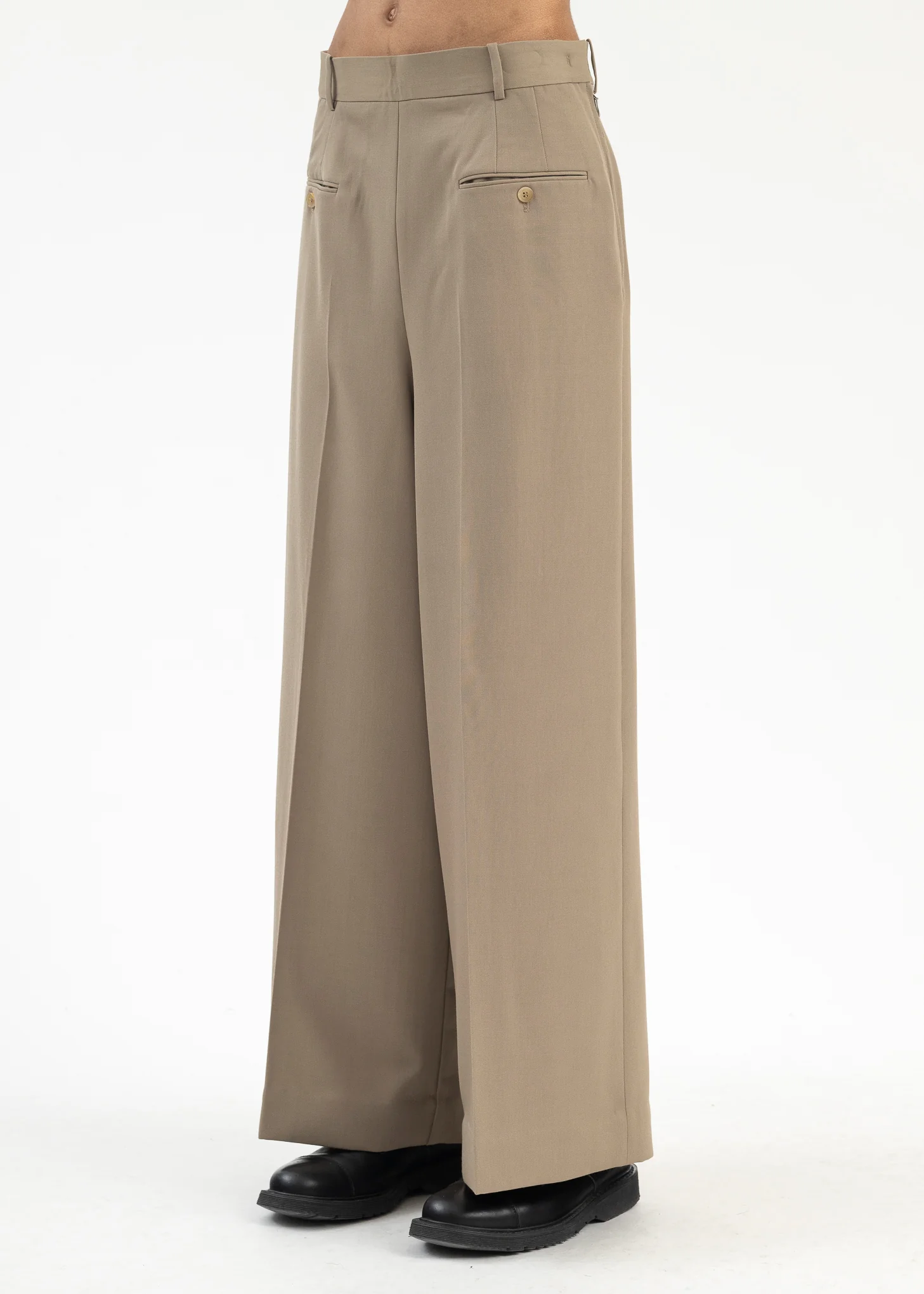 Beige Creased Trousers - Image 4