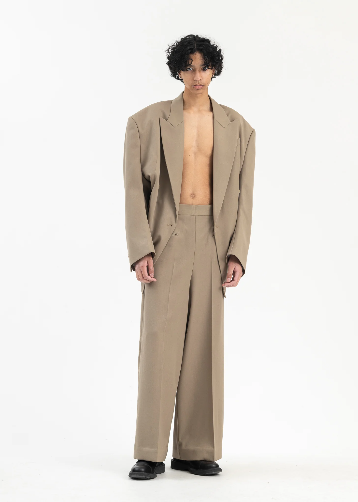 Beige Creased Trousers - Image 5