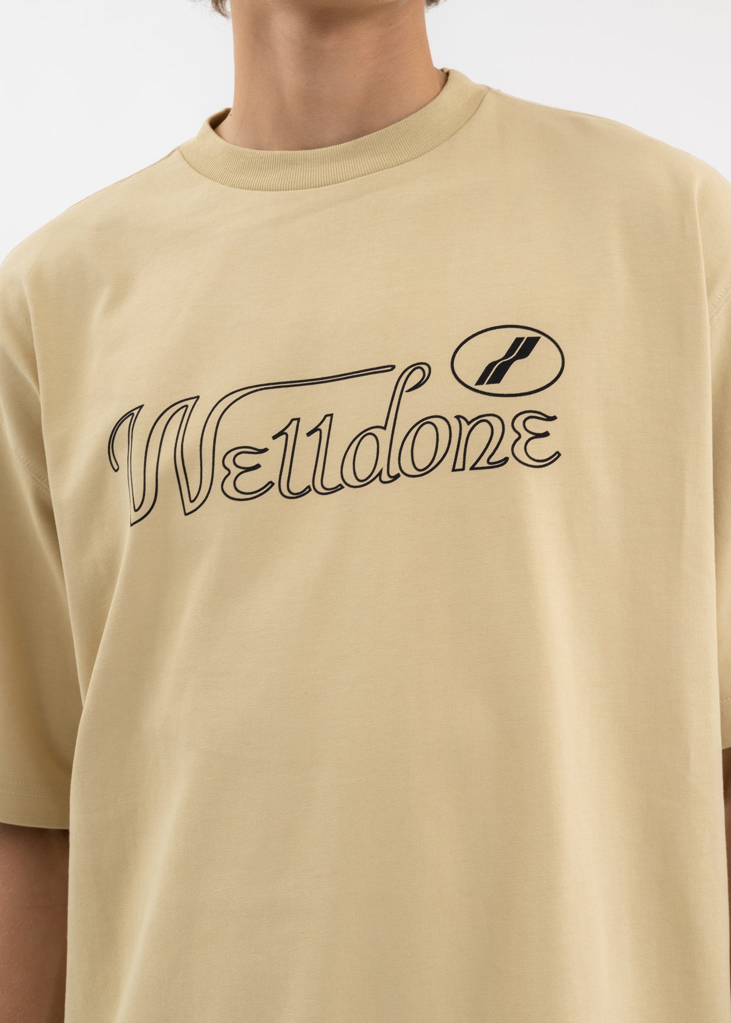 BEIGE CURSIVE SYMBOL LOGO LARGE T-SHIRT - Image 2