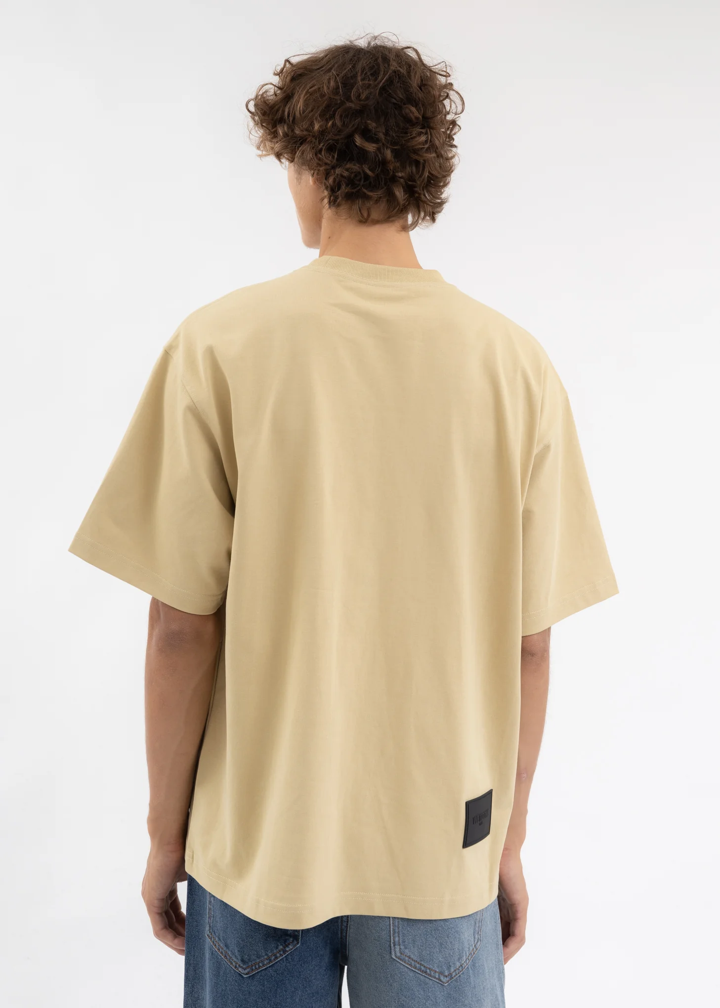 BEIGE CURSIVE SYMBOL LOGO LARGE T-SHIRT - Image 4