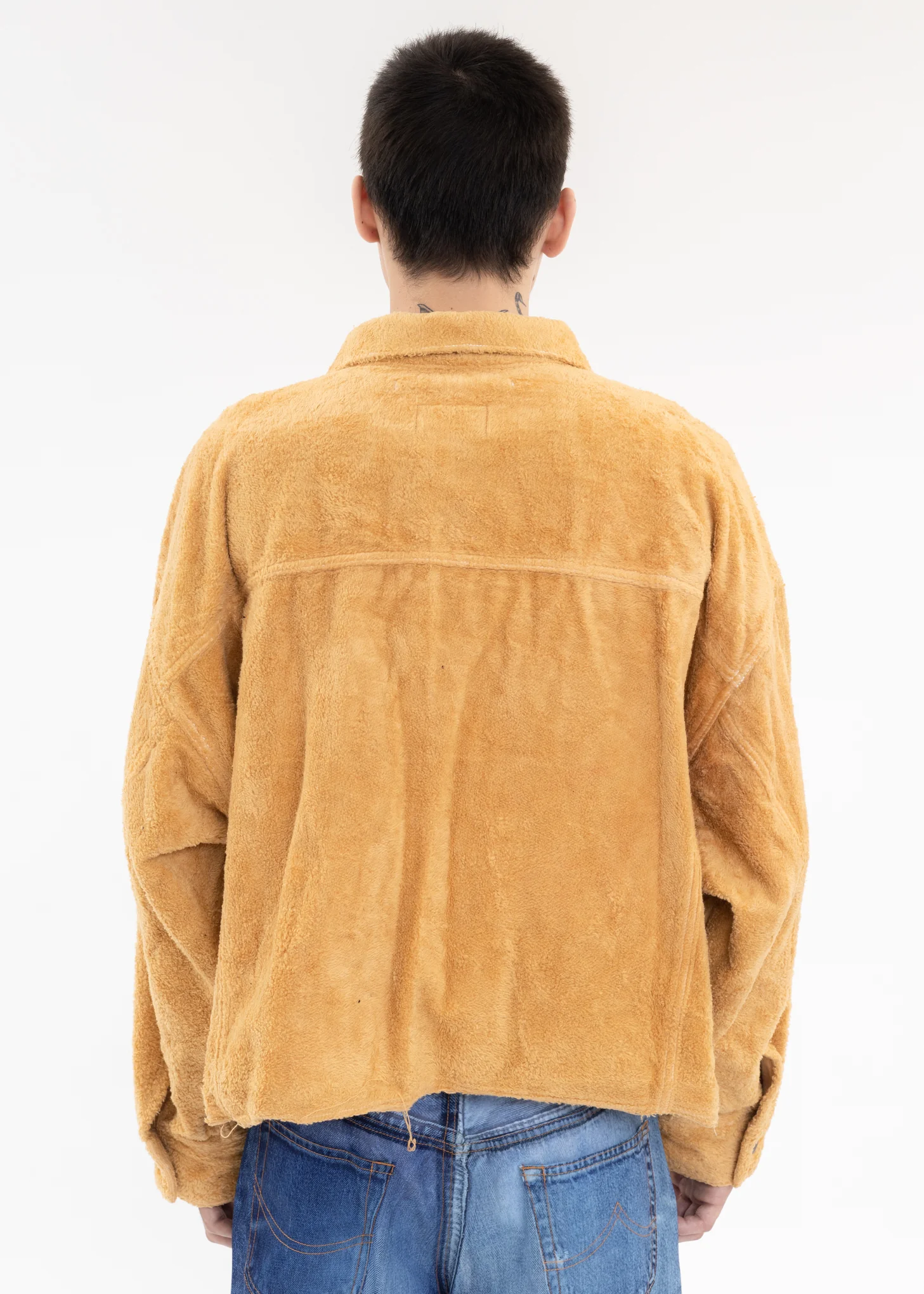 Beige CUT OFF FUZZY JACKET - Image 3