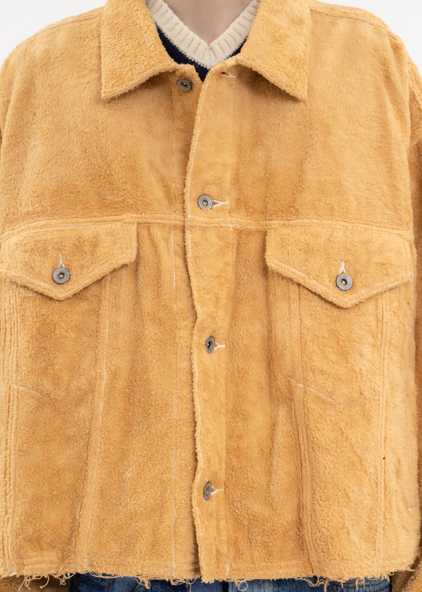 Beige CUT OFF FUZZY JACKET - Image 4