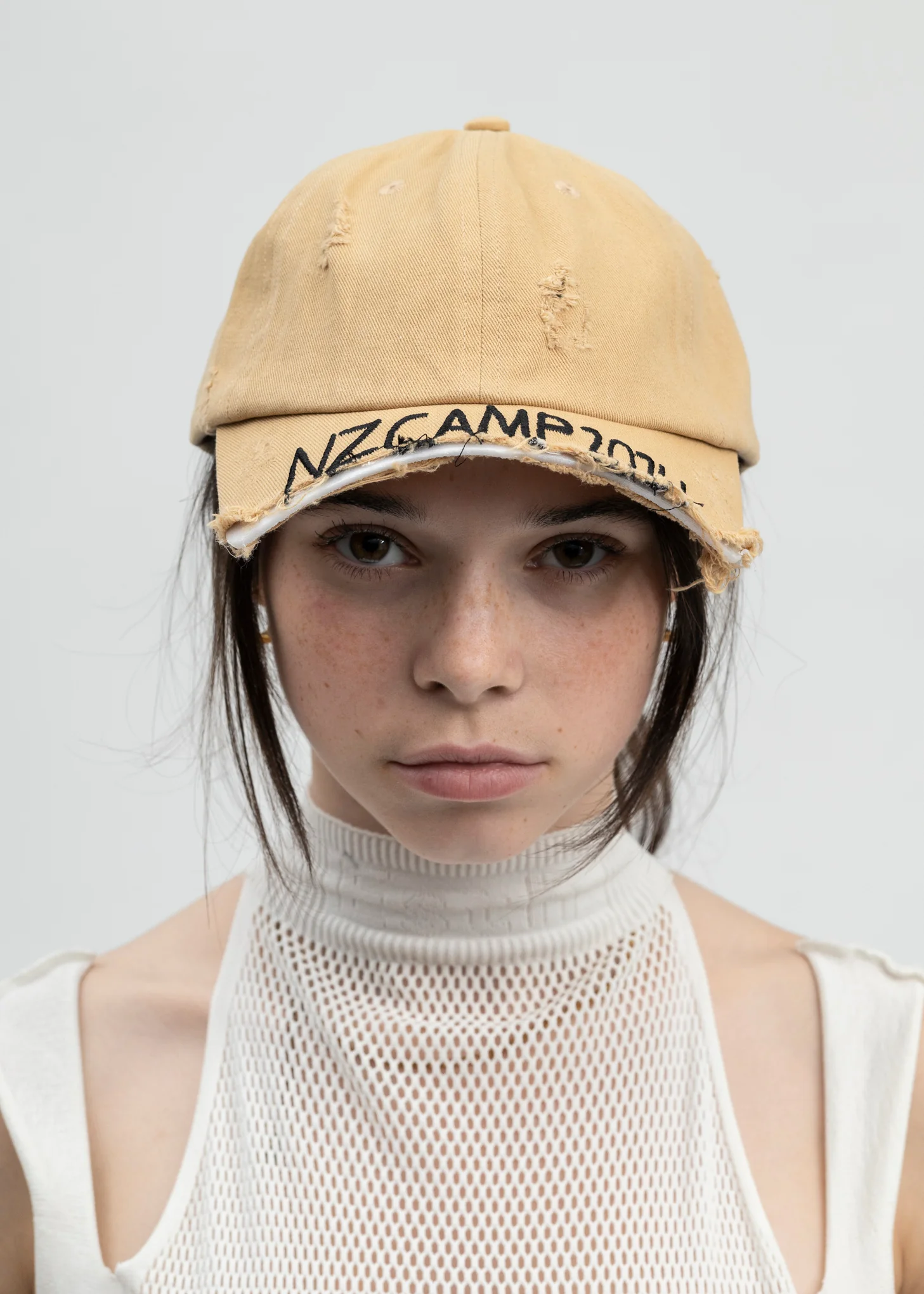 BEIGE DISTRESSED NZ CAMP 2024 BASEBALL HAT
