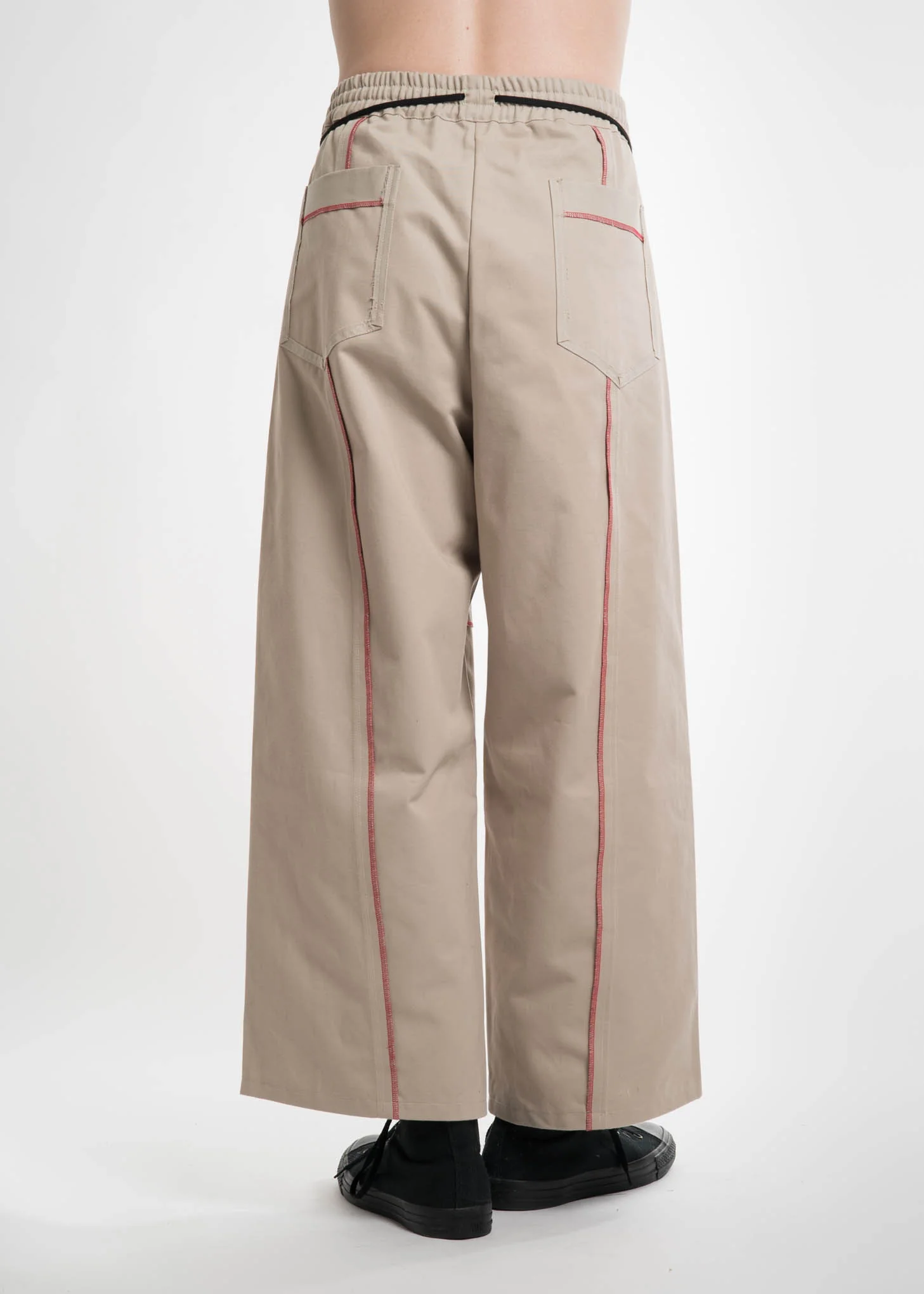 Beige Elasticated I/O Trousers