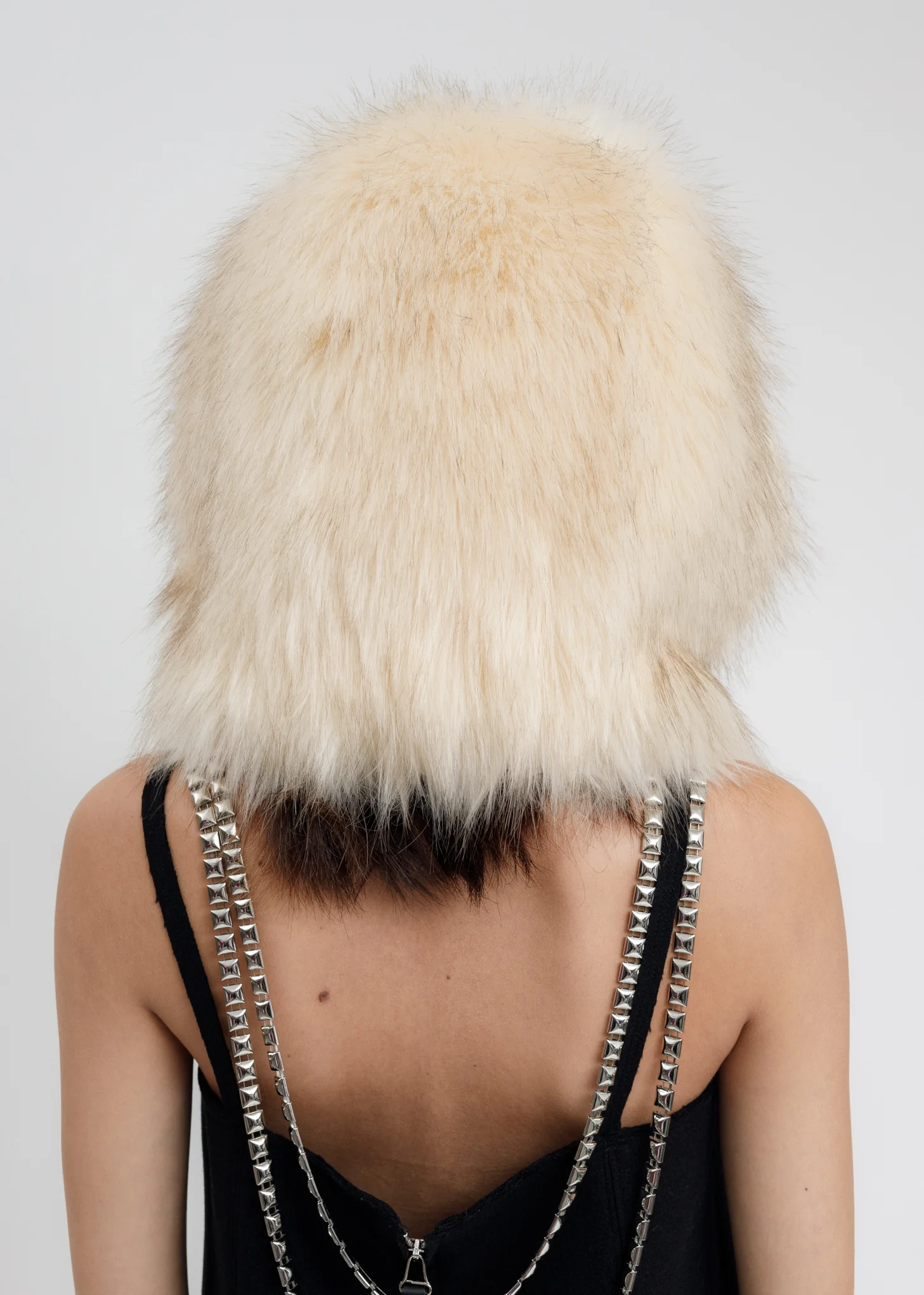 Beige Faux Fur Quilting Hood - Image 4