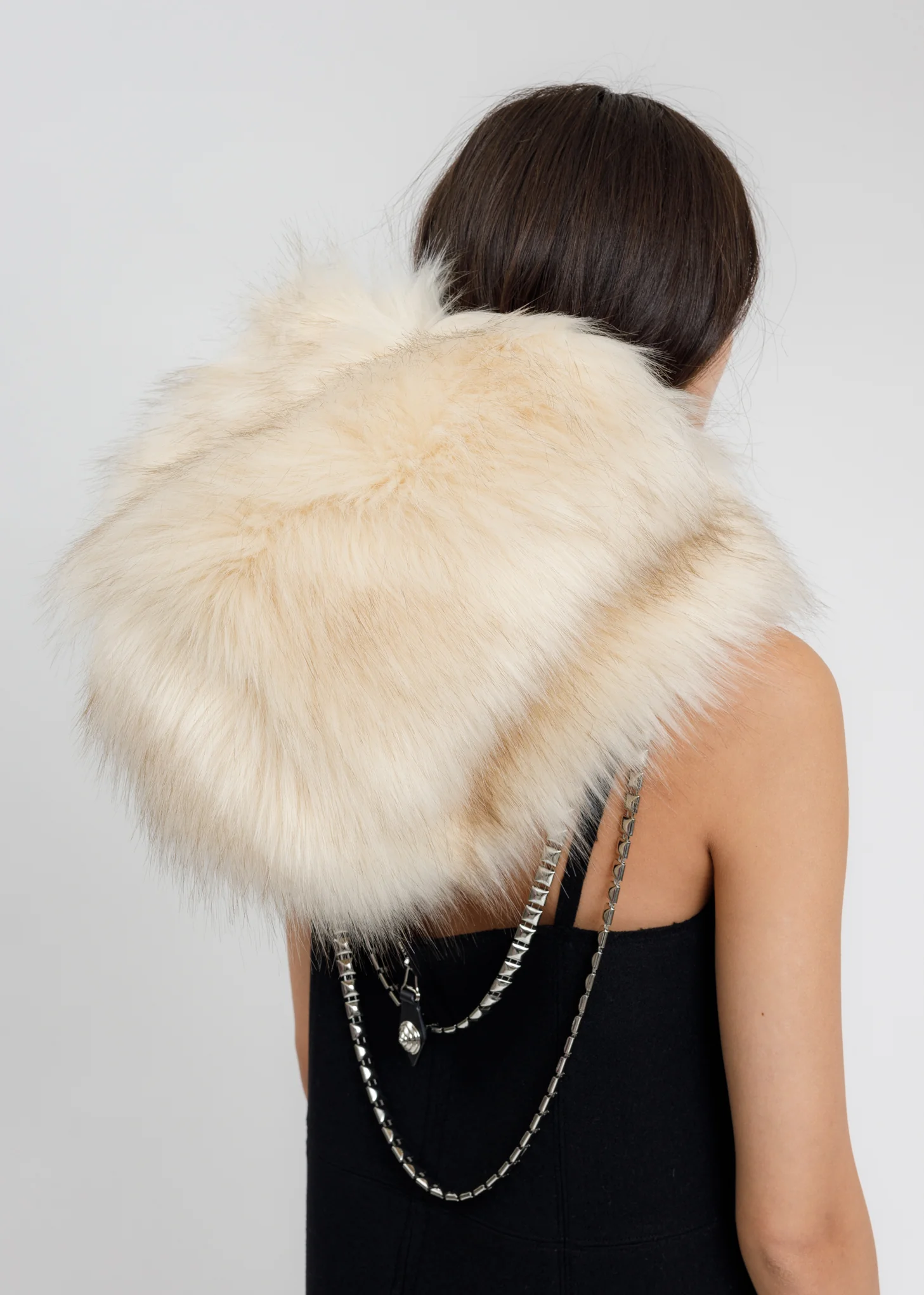 Beige Faux Fur Quilting Hood - Image 6