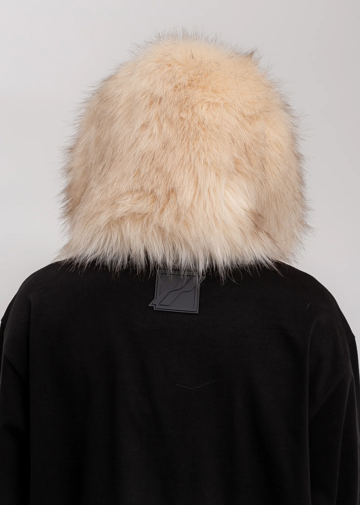 Beige Faux Fur Quilting Hood - Image 4