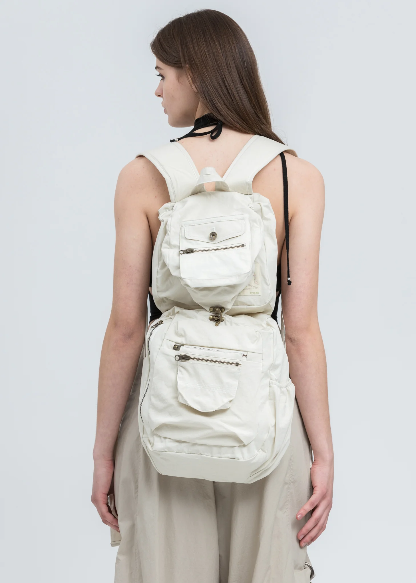 Beige Foldable Backpack - Image 2