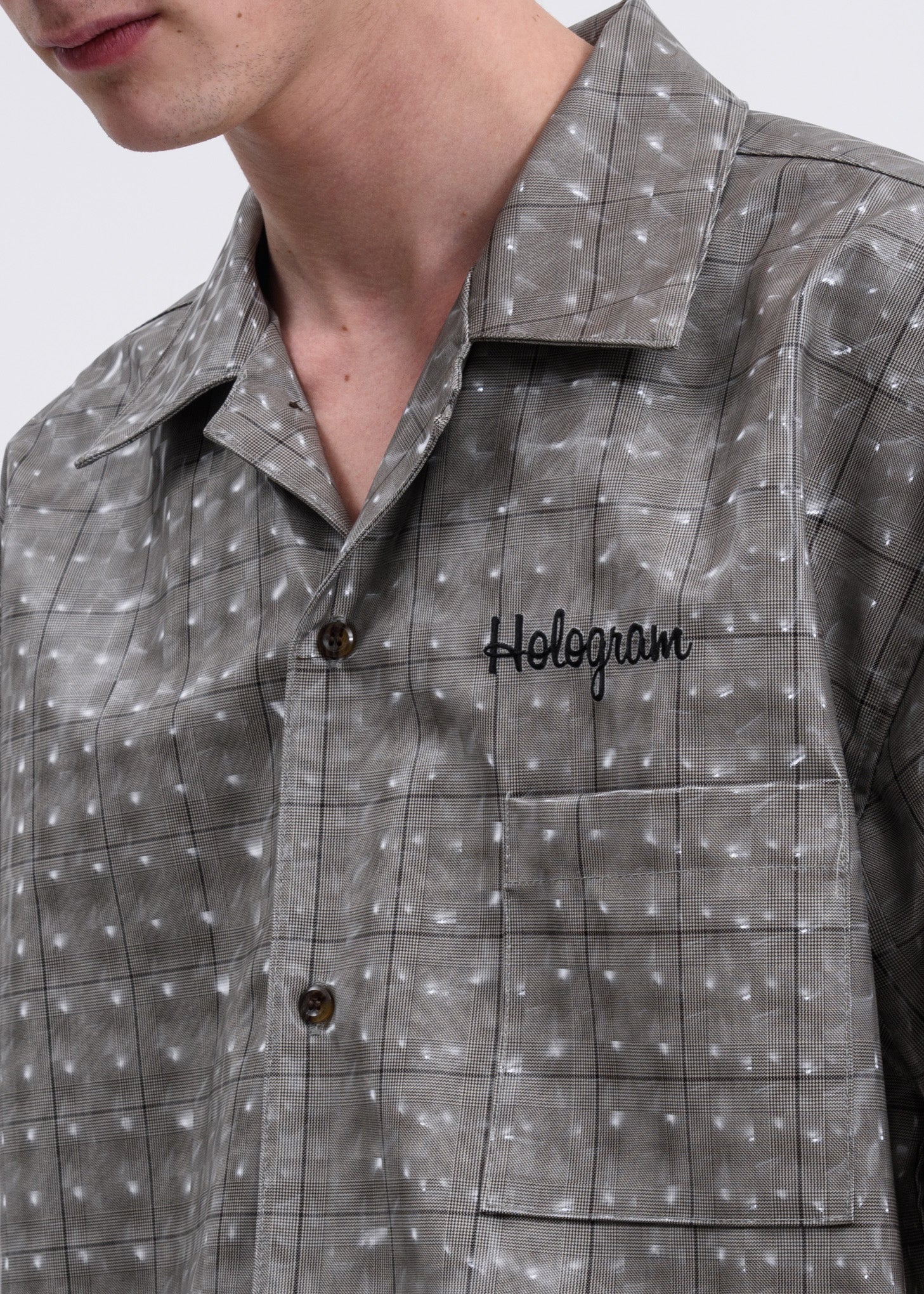 Beige Hologram Coating Shirt - Image 2