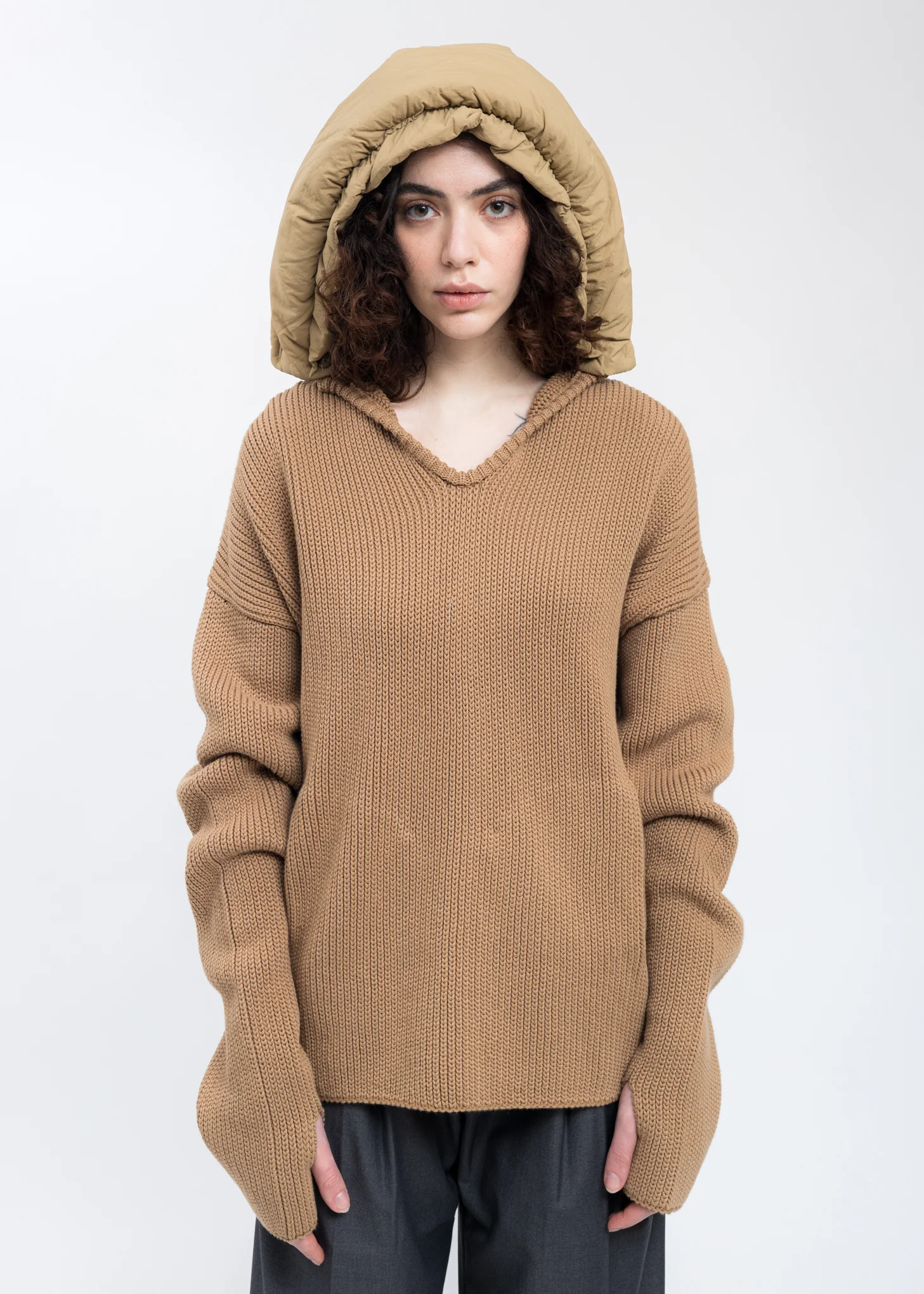 Beige Hood Knit - Image 4