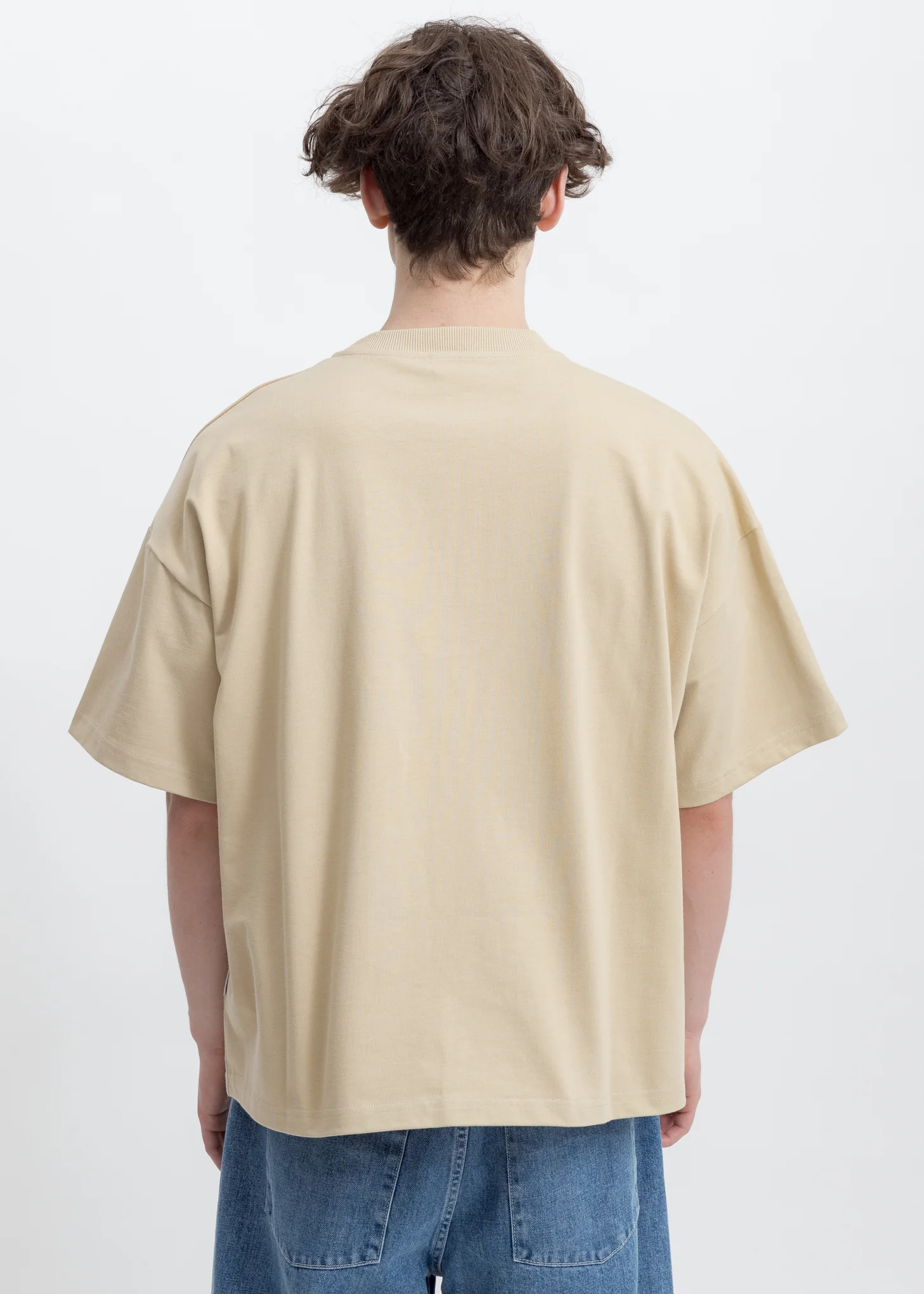 Beige IHF  Logo Oversized T-Shirt - Image 4
